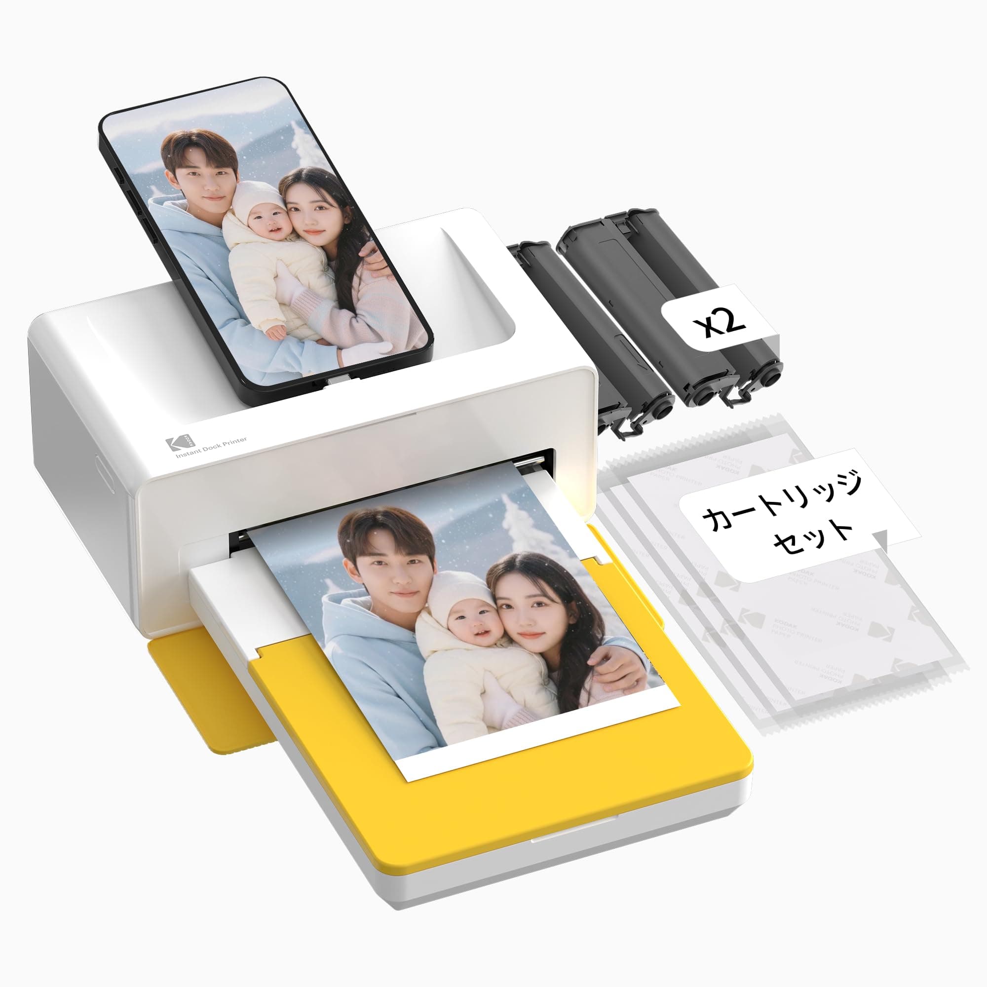 KODAK Dock Plus 4PASS Instant Printer (3.9 x 5.9 inches / 10 x 15 cm) + 50 Sheets Bundle (10 x Printer Units + 40 Sheets)