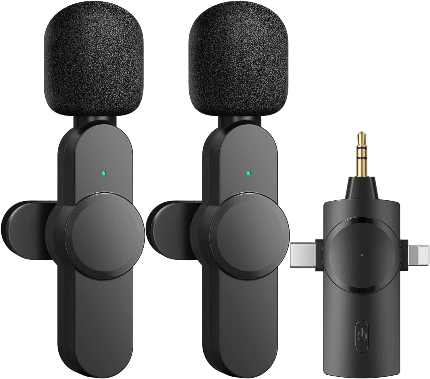 MAYBESTA Divine Wireless Lavalier Omnidirectional Microphone System Vlog for Type-C Android & iPhone,Plug and Play,Noise Reduction,No Need APP & Bluetooth (3 in 1 Dual MICC,)