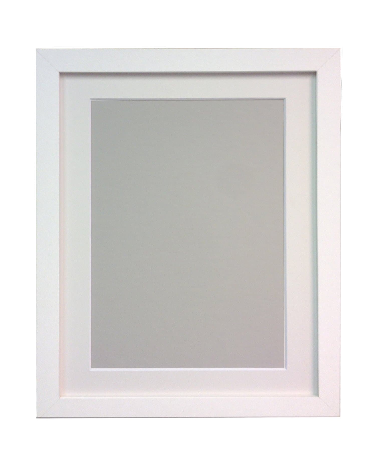 FRAMES BY POST 25mm wide H7 White Picture Photo Frame with White Mount A4 Picture Size 10 x 6