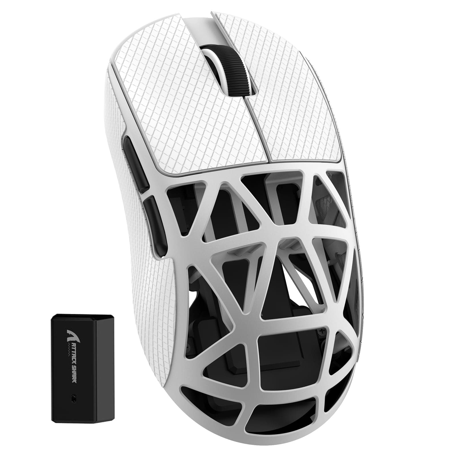 ZIYOU LANG x Attack Shark R2 Wireless Gaming Mouse, Lightweight Magnesium Alloy, PAW3950 42000 DPI Optical Sensor, 8KHz Polling Rate, BT/2.4G/Wired Programmable Mice with Grips Sticker (White)