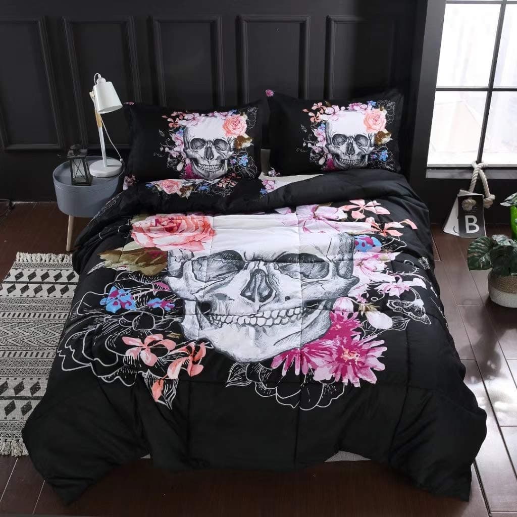 SDIII Sugar Skull Comforter Sets Quilt Bedding Set Full/Queen