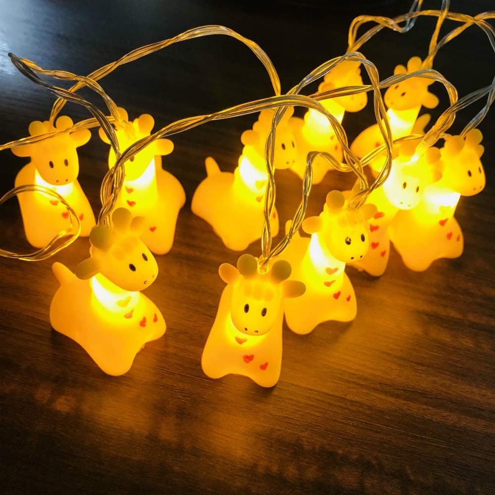 YOLIGHTCute Giraffe String Lights Copper Wire Animal Lamp Battery Operated Fairy Festival Lights for Bedroom Party Holiday Christmas Decorative Kid's Cognitive Toys