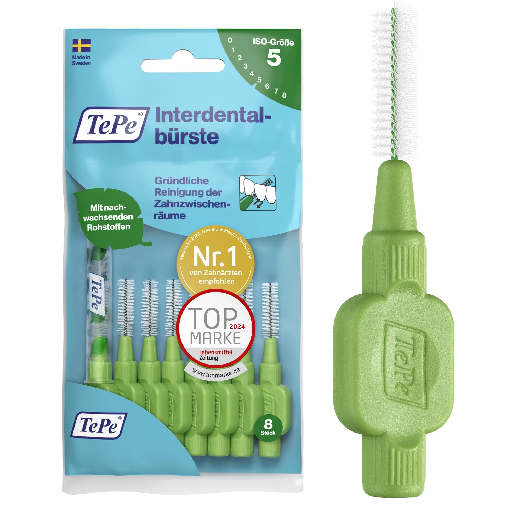Interdental Brushes Original Green 0.8 mm Pack of 8