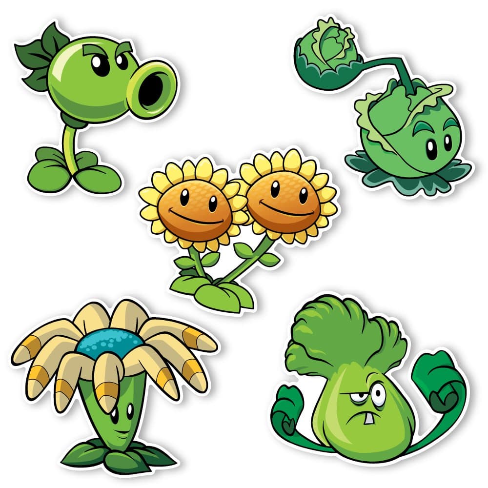 Plants vs. Zombies 2 Wall Decals: Special Plant Set 1 (Five - 4-6 inch Wall Decals)
