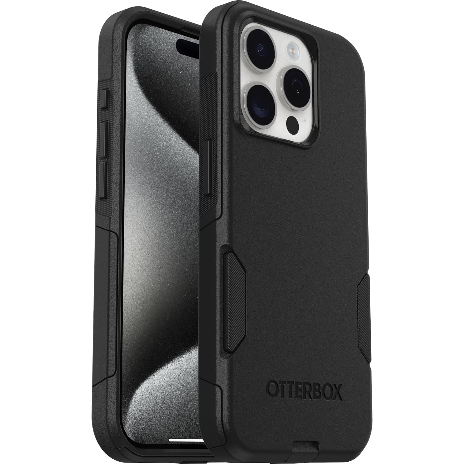 OtterBox Commuter Case for iPhone 15 Pro, Shockproof, Drop proof, Rugged, Protective Case, 3x Tested to Military Standard, Black, No Retail Packaging