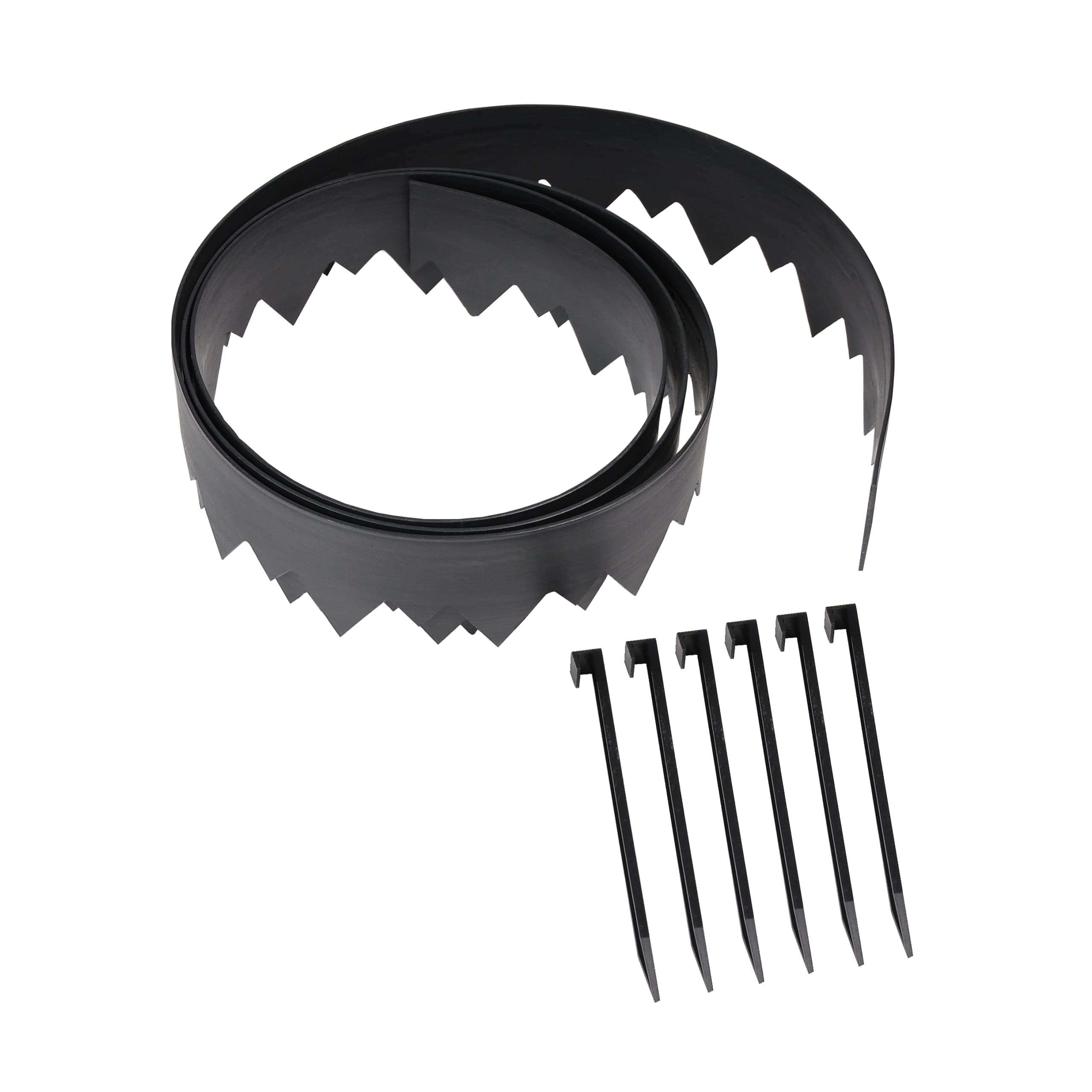 EasyFlex Pound-in Landscape Edging with Bonus Anchoring Stakes, 4.5 in. Straight Top Plastic Garden Border, 20 Foot Kit, Black, (3500-20CXX-3)