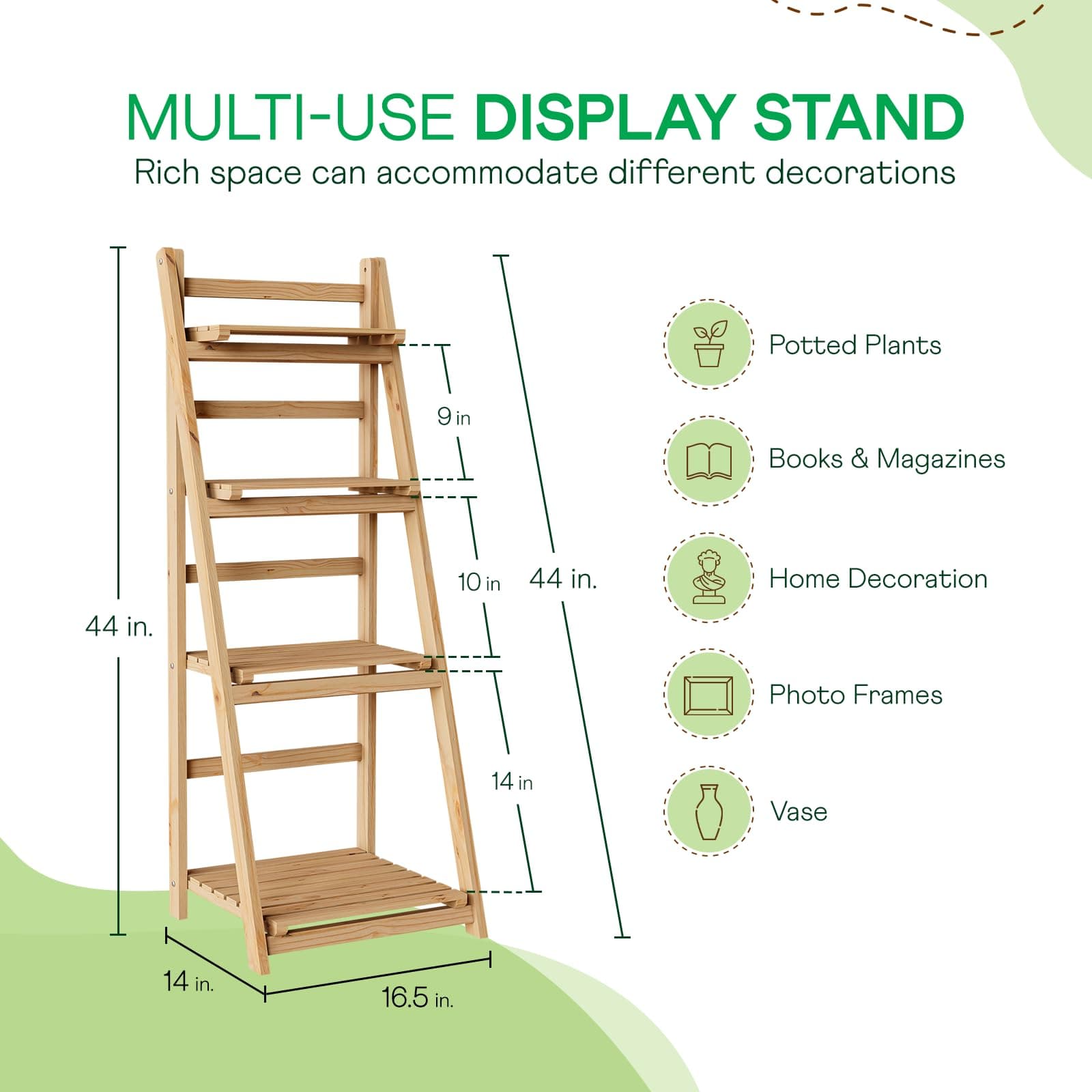 Idzo WVY6 Ladder Shelf, Natural