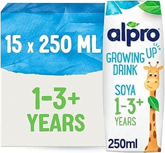 Soya Growing-Up Plant-Based Long Life Drink, Vegan and Dairy Free, 3 x 250 ml (Pack of 5), Packaging may vary