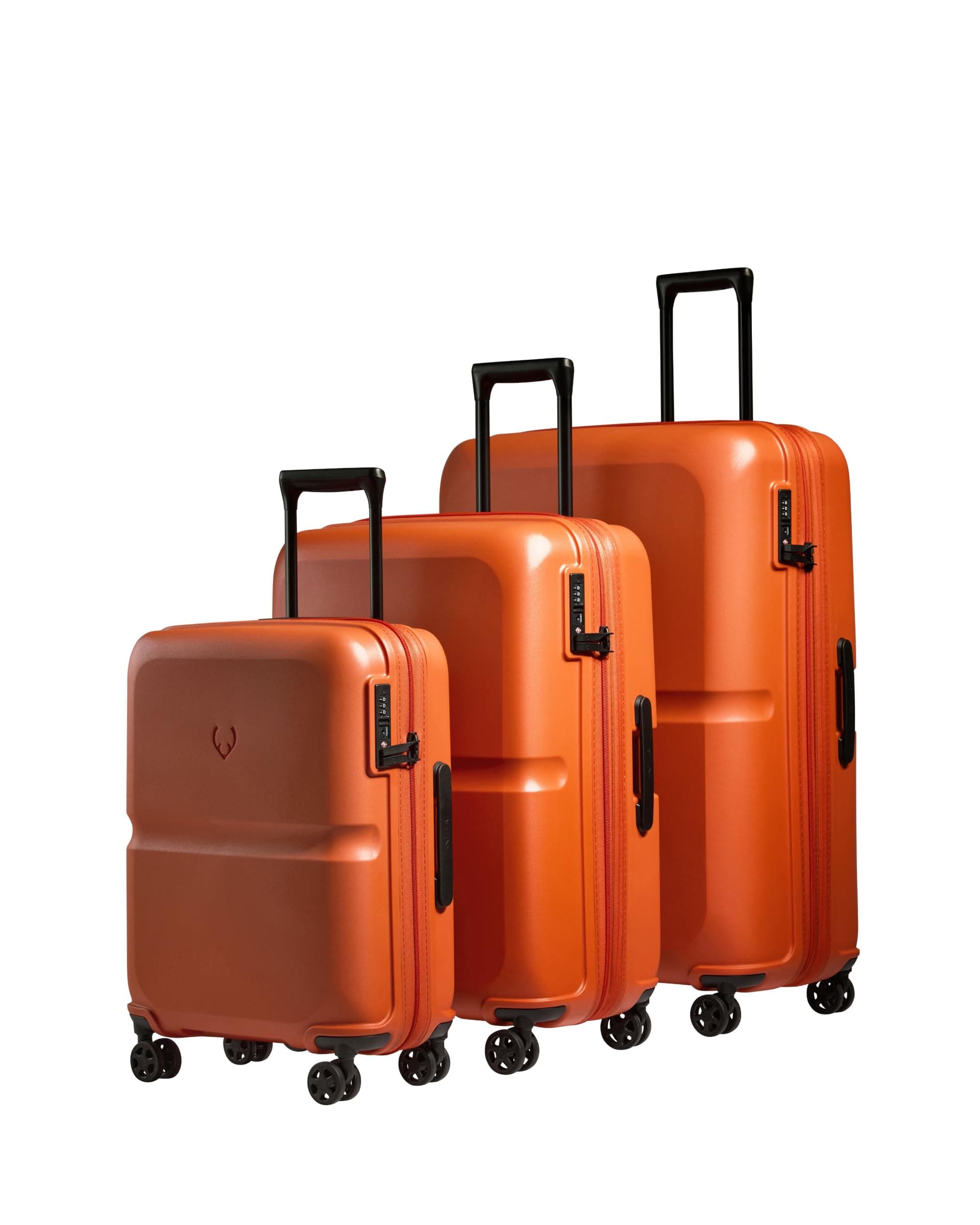 ANTLER - Single Stripe Hard Shell Suitcase Set - Cabin, Medium & Large, Durable & Lightweight, 4 Spinner Wheels - Adjustable Handle, TSA Lock, Ember