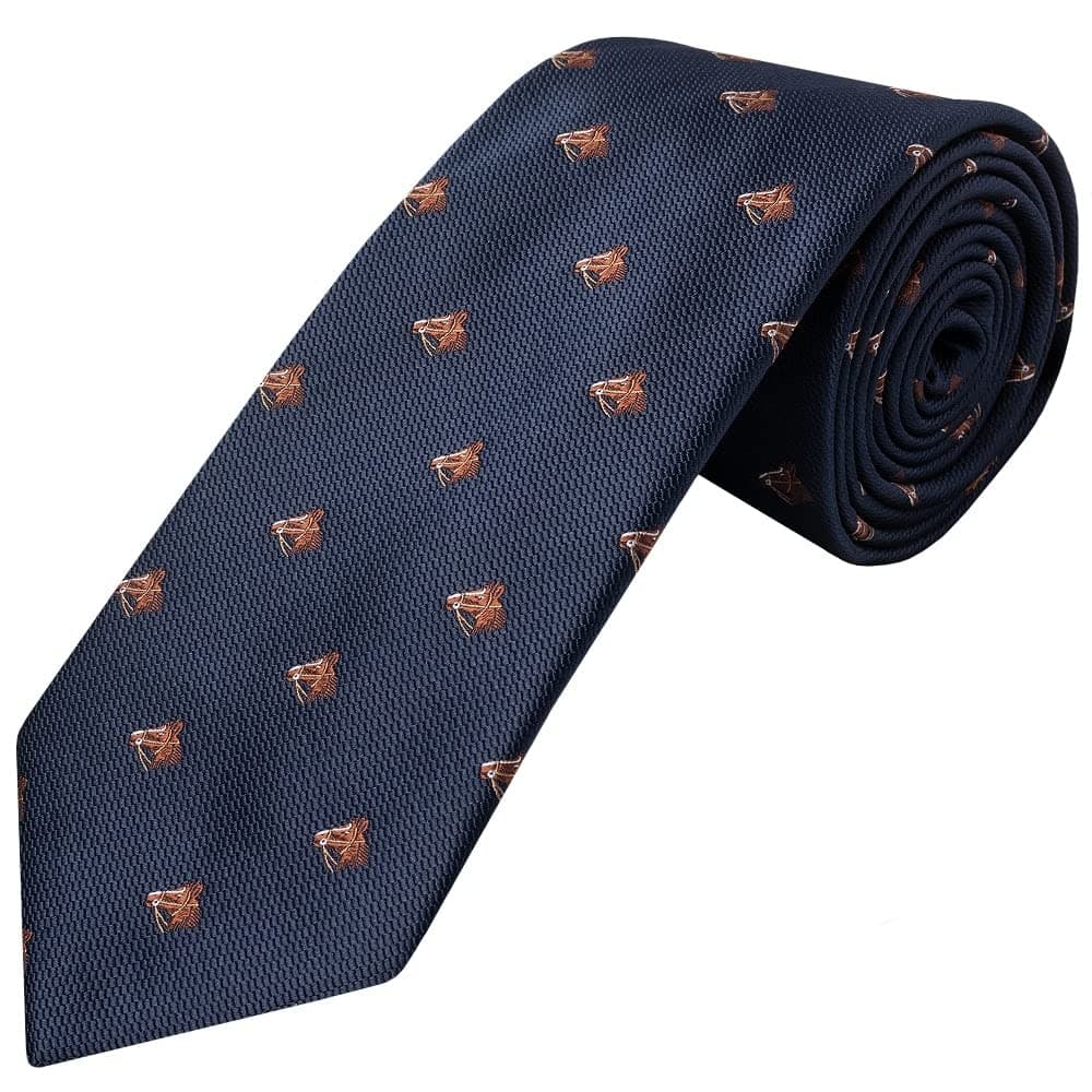 Navy Horse Head Classic Men's Tie