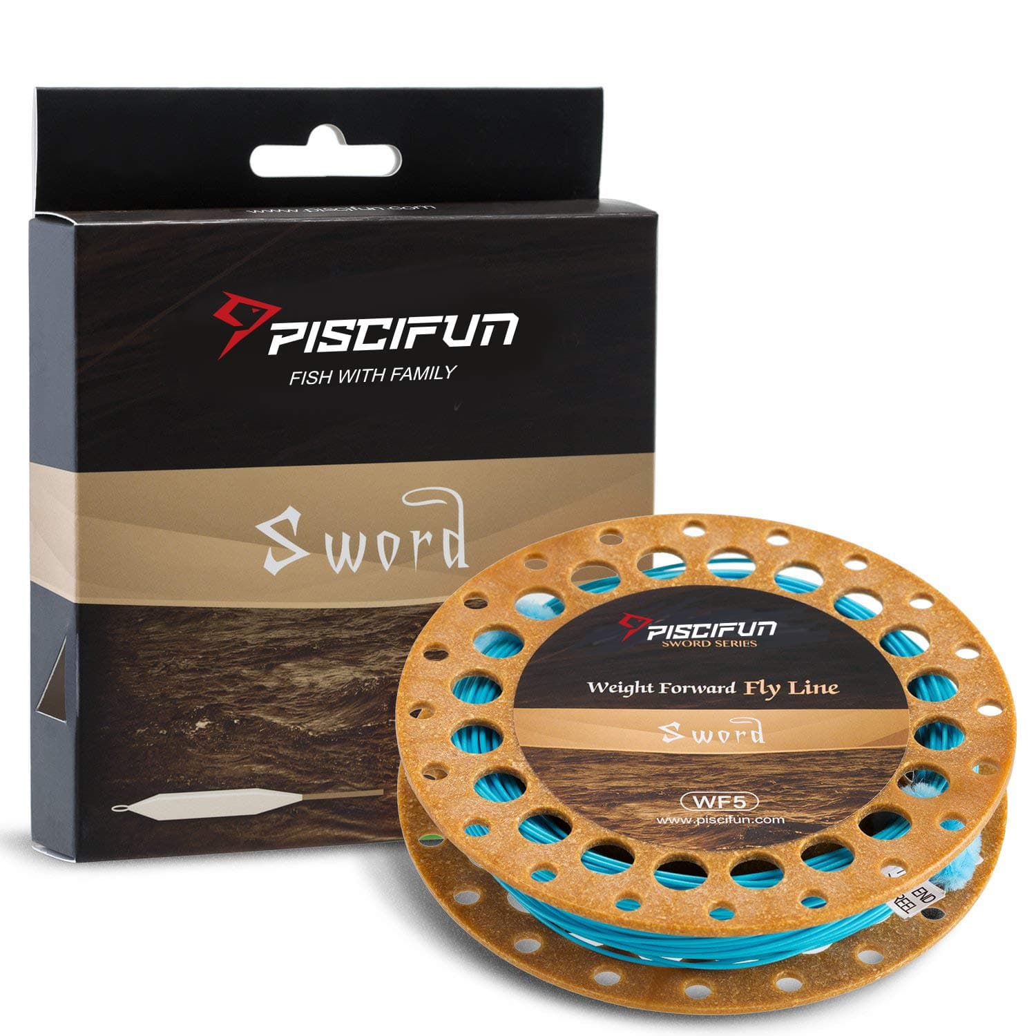 Piscifun Sword Fly Fishing Line with Welded Loop, Weight Forward Floating Fly Line, Available in WF1, WF2, WF3, WF4, WF5, WF6, WF7, WF8, WF9, and WF10 Weights, in Lengths of 90 and 100 Feet