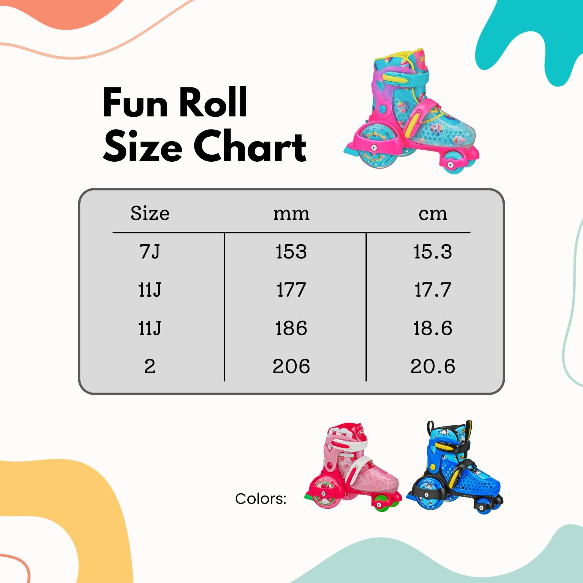 Roller Derby Girls Fun Roll Adjustable Roller Skate Ice Cream (M 11-2)