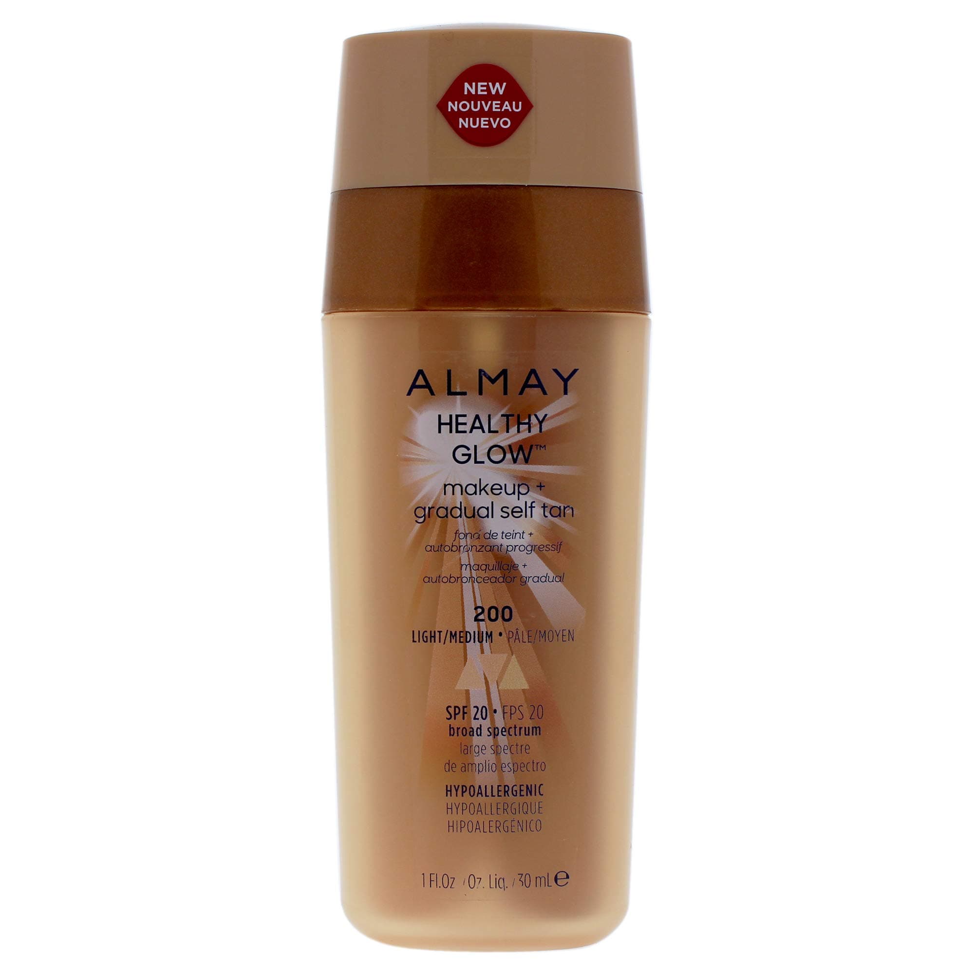 Almay Healthy Glow Makeup & Gradual Self Tan, Light/Medium, 1 fl. oz. SPF 20