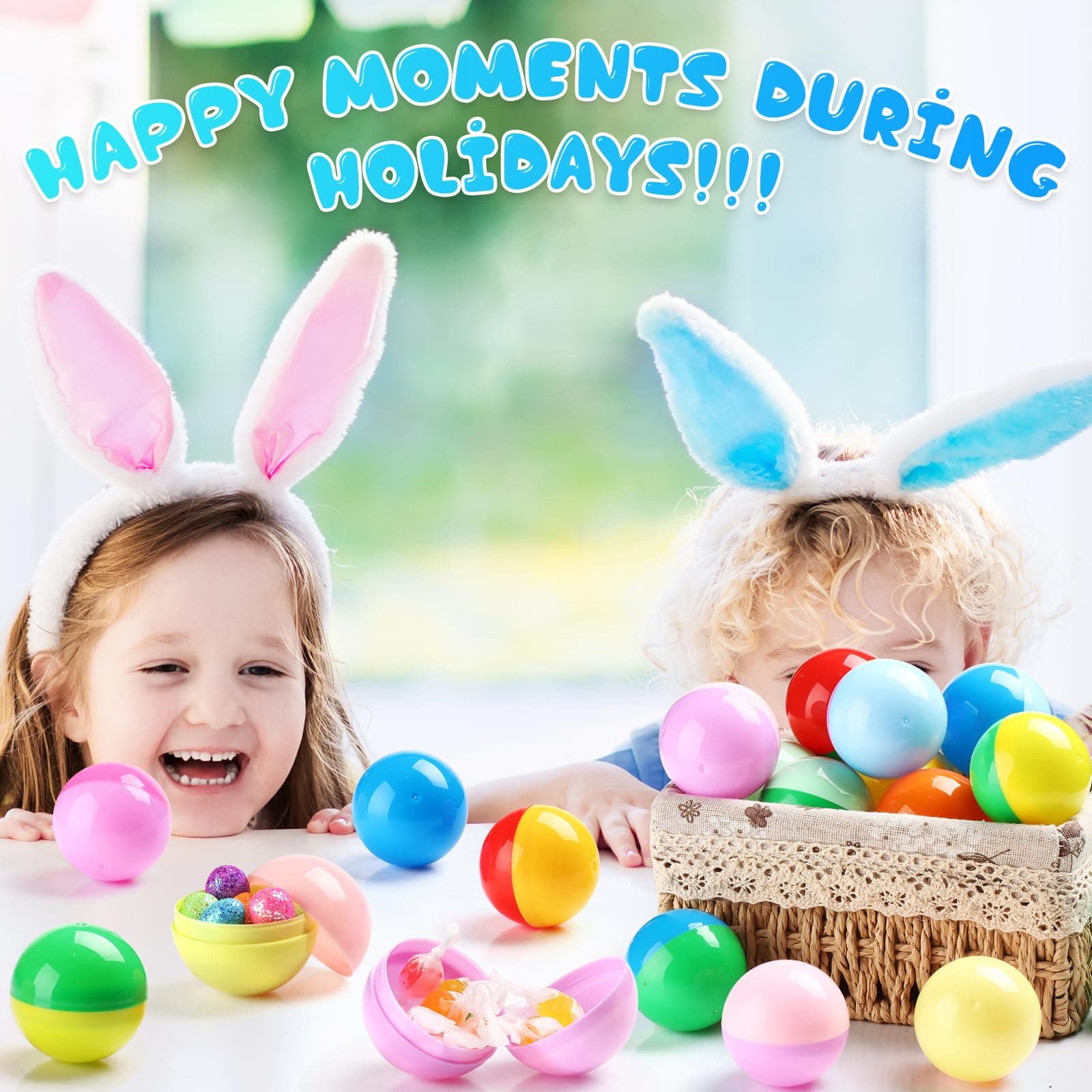 120 Pcs 2 Inch Empty Vending Machine Capsules Colored Round Capsules Toy Bulk Gumball Machines Plastic Balls Small Plastic Containers for Easter Party Favor Themed Gift (Novelty Color)