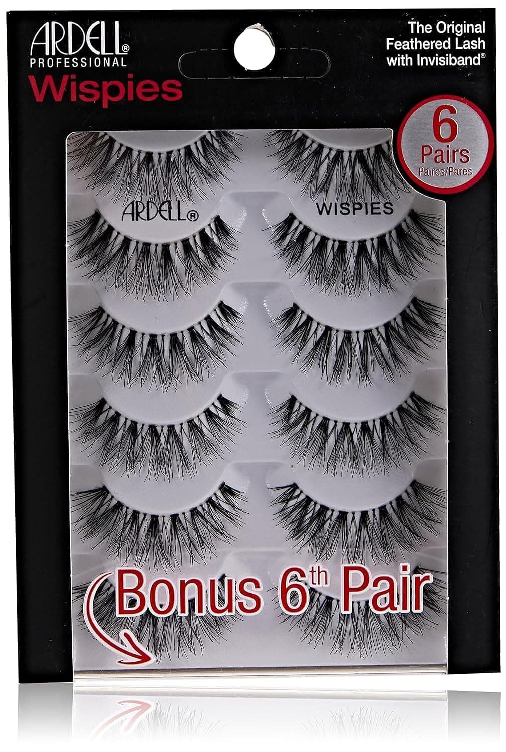 Ardell False Eyelashes Wispies Black, 1 Pack (6 Pairs Per Pack) Of Strip Lashes Pack), 6 Pair (Pack 1)