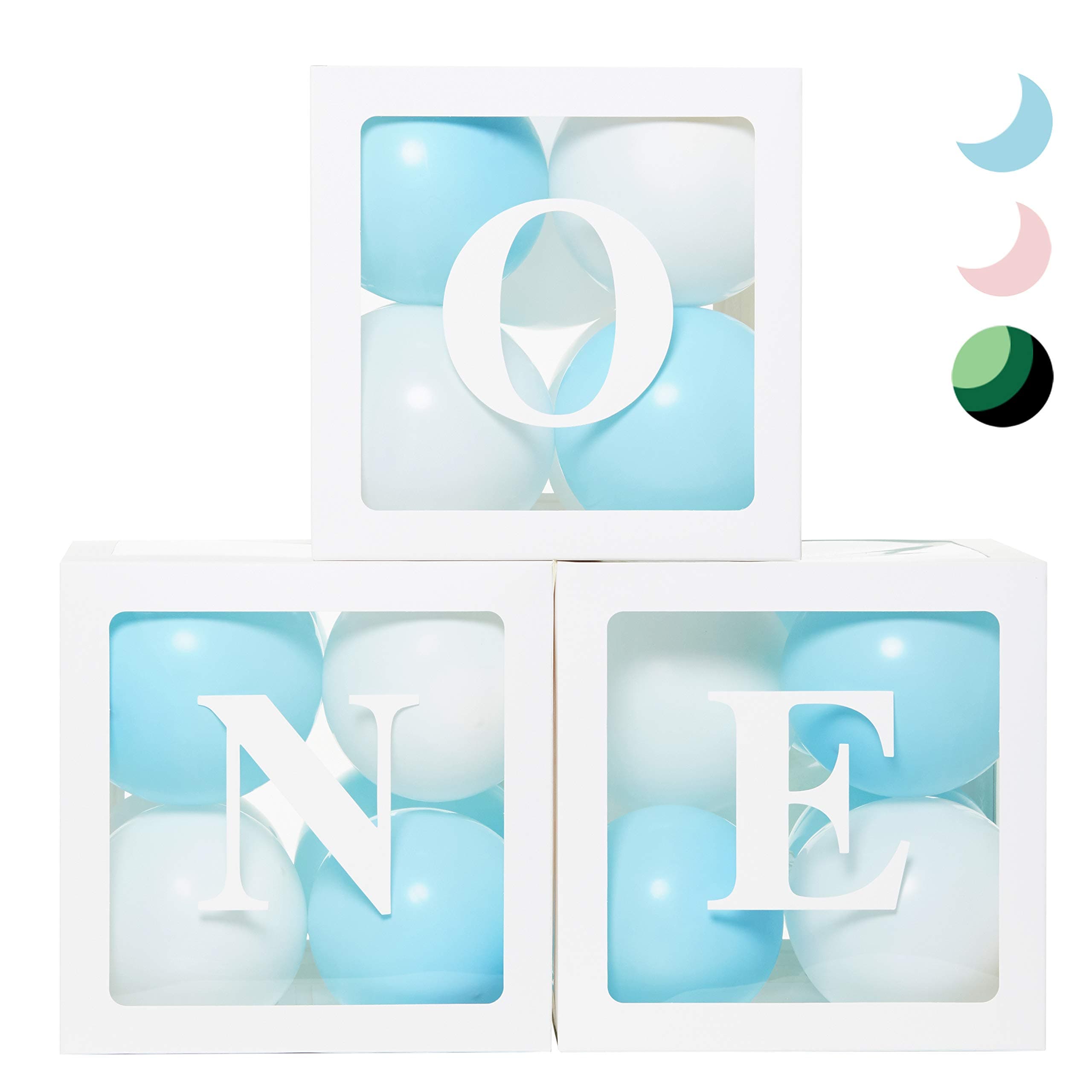 ONE Balloons Boxes WITH 24 Balloons (Baby Blue)