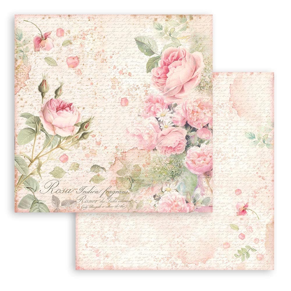 Stamperia Double-Sided Paper Pad 8"X8" 10/Pkg-Rose Parfum, 10 Designs/1 Each -SBBS73
