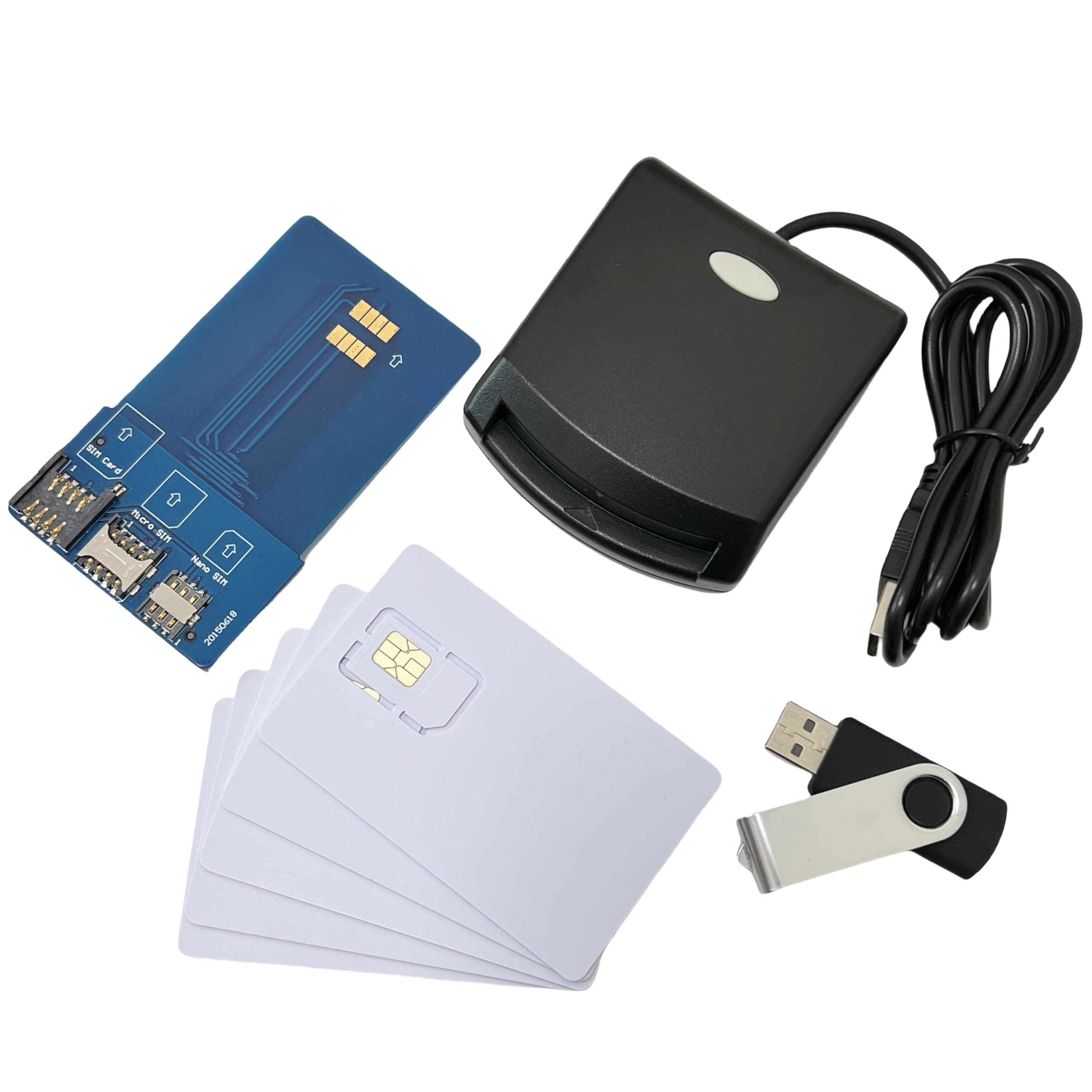LTE WCDMA ICCID SIM USIM 4G Secure Card Reader Writer Programmer with 5 Blank Programmable Cards + SIM Personalise Tools by XCRFID