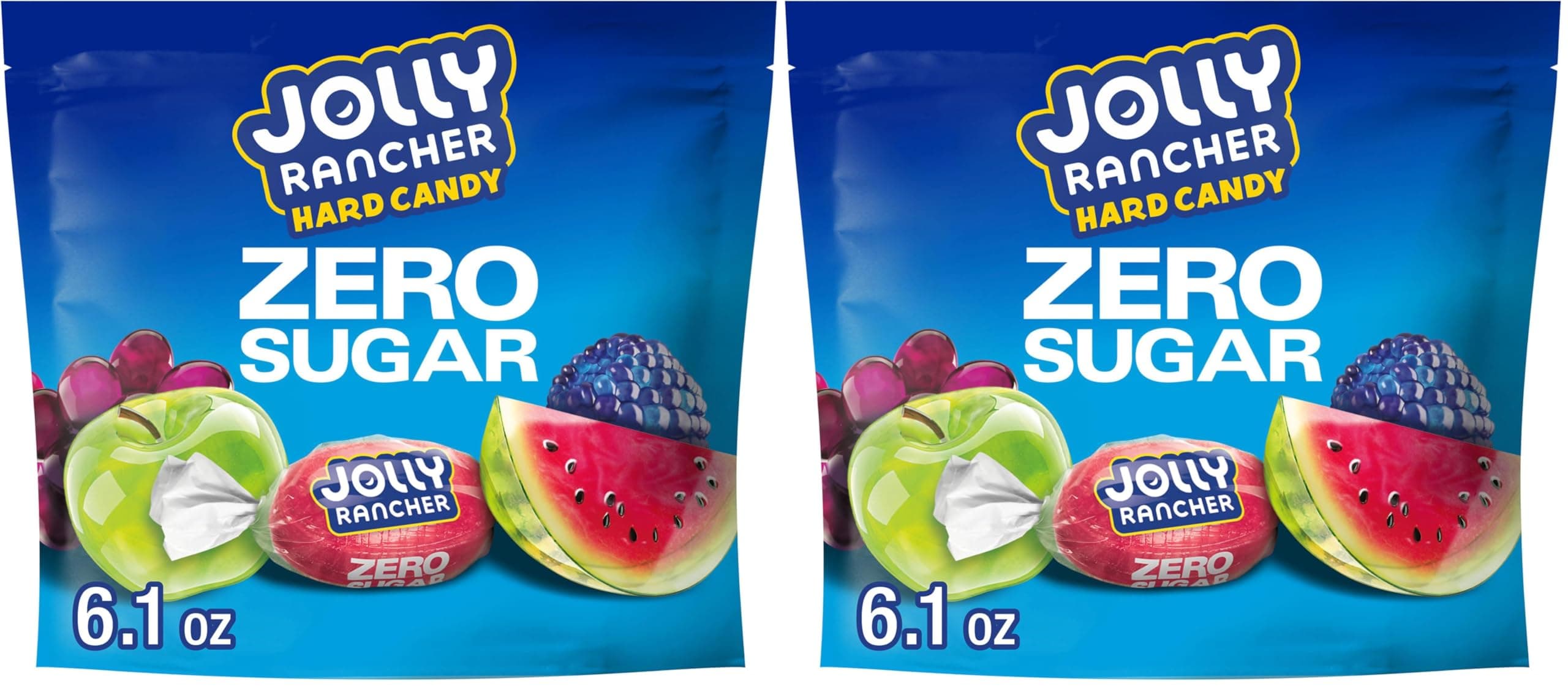 Zero Sugar Assorted Fruit Flavored Hard Candy Bag, 6.1 oz (Pack of 2)