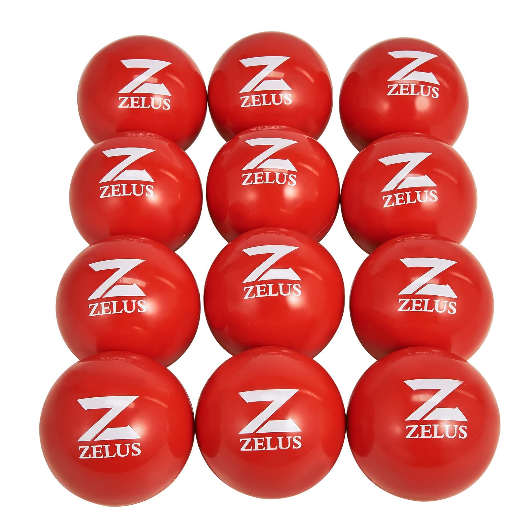 ZELUS 1-Pound Training Balls for Softball and Baseball Practice | 3-Inch 1 lb Weight Ball | Weighted Ball for Exercise | Baseball Accessory for Strength Hitting Batting Pitching Improvement, Set of 12