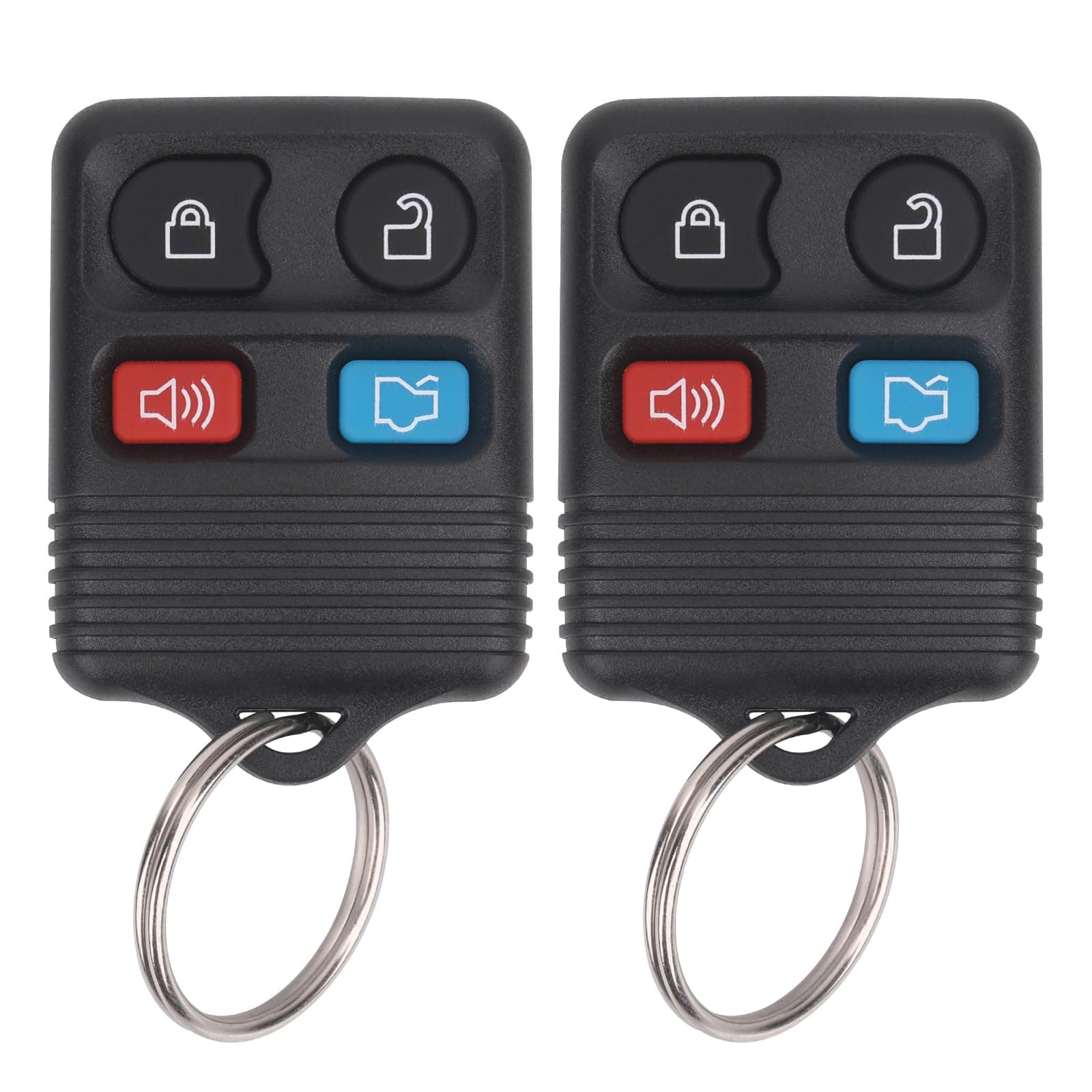 Keyless Entry Remote Key Fob Compatible with Ford Escape Explorer Expedition Focus Fusion Mustang Taurus, Lincoln, Mercury, Mazda, Replacement for CWTWB1U345, 4 Button (Pack of 2)