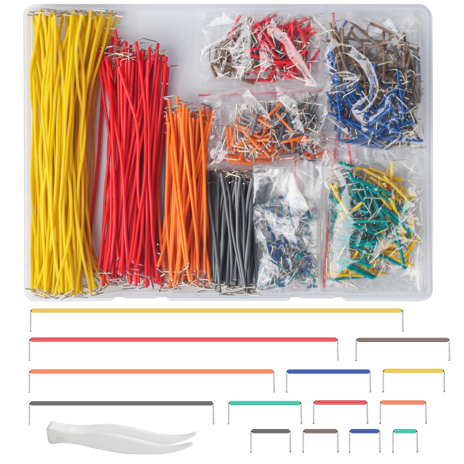 840 Pcs Breadboard Jumper Wires Kit, PCB Breadboard Jumper Wire Cables, Solderless Flexible Breadboard Wire Kit, Circuit Board Breadboard Wires Assortment for Arduino, 14 Vaules 2-125 mm
