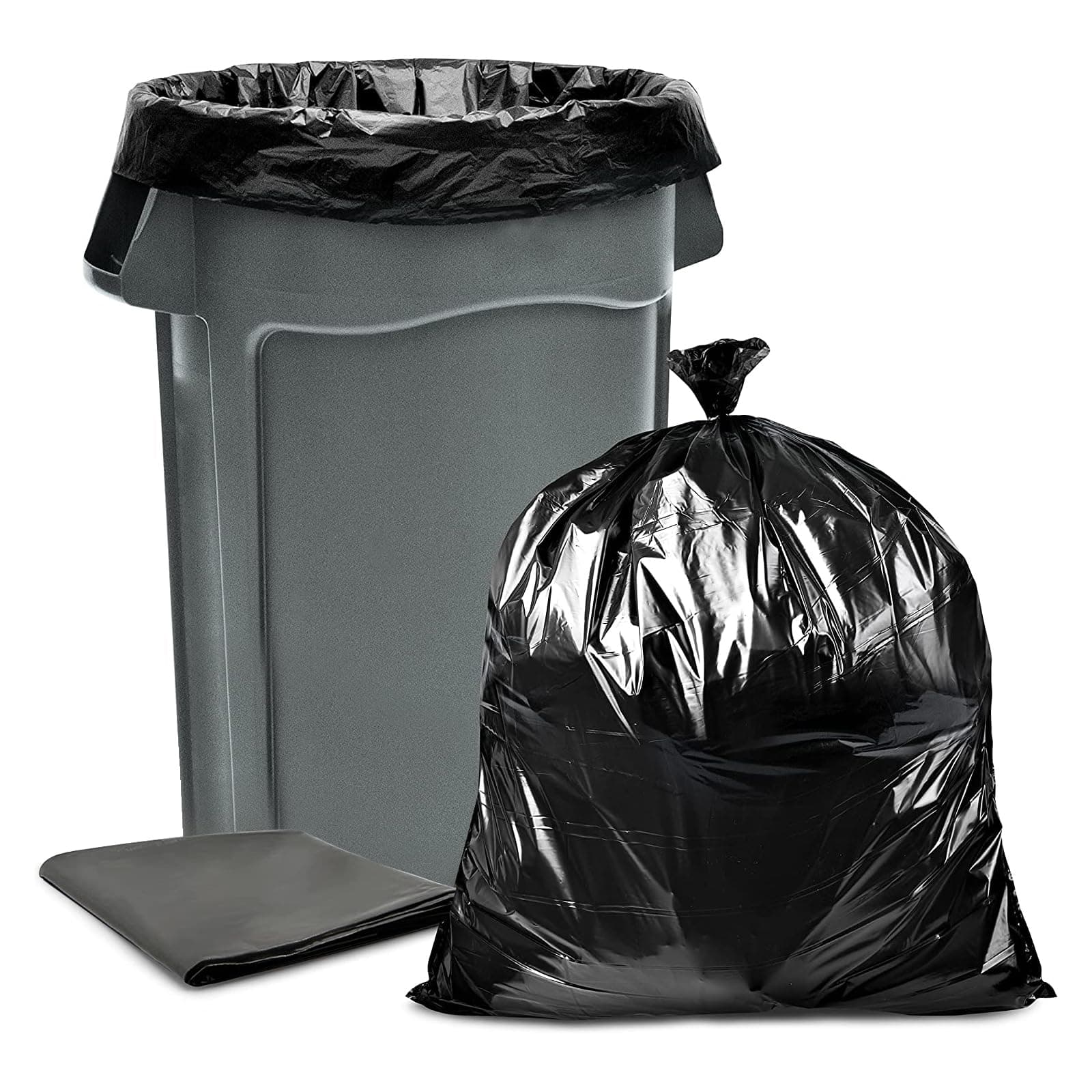 Maykela Extra Large Trash Bag 10Pcs Garbage Bag Large Trash Bags,120 * 100cm Plastic Garbage Bag,Can Liners for Contractor, Lawn and Leaf,Outdoor,Construction(Black-10 Pack)