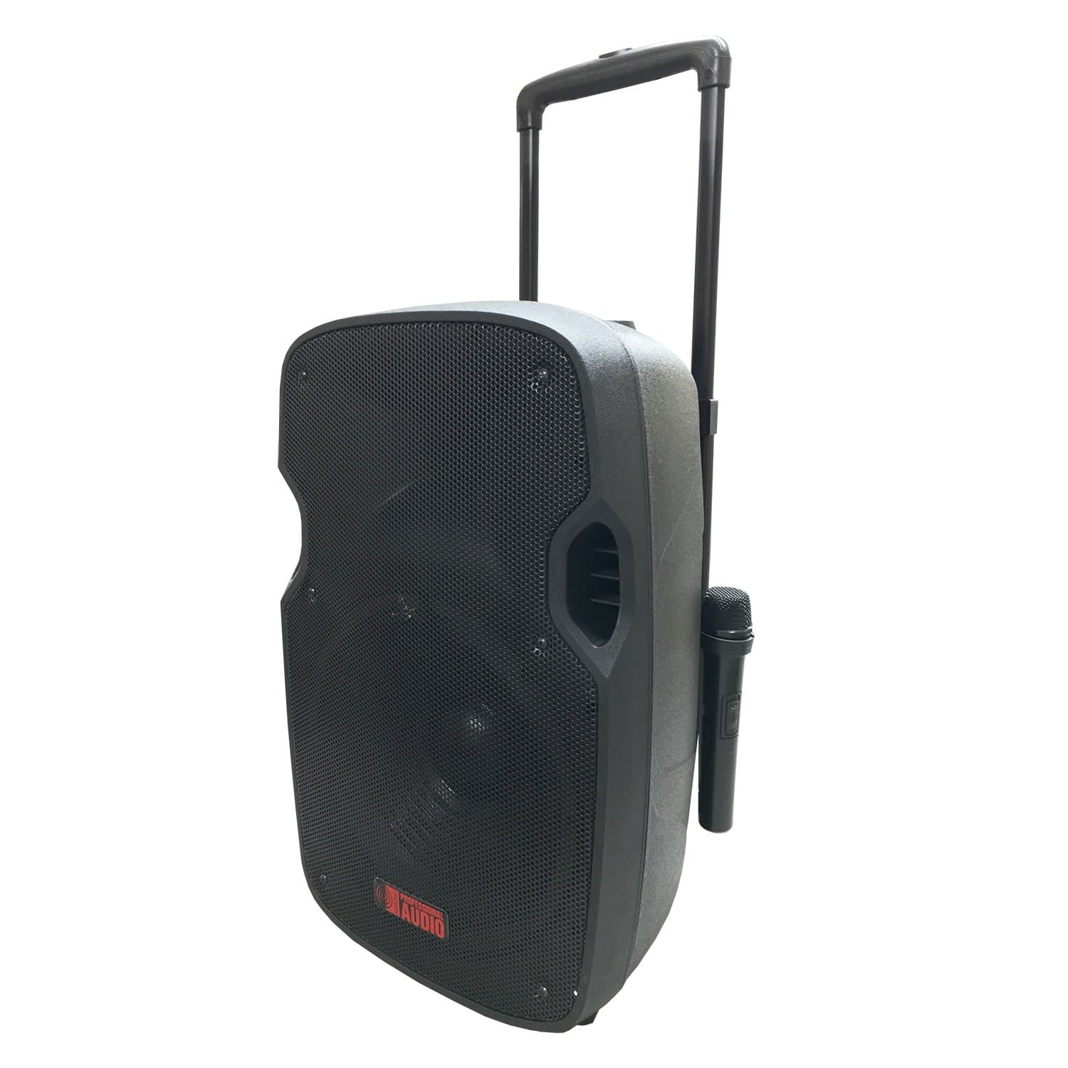 Battery Powered Portable PA System with 2 Wireless Microphones - 12" 2-Way Speaker, 300 Watt Bi-Amplifier, Built in Mixer