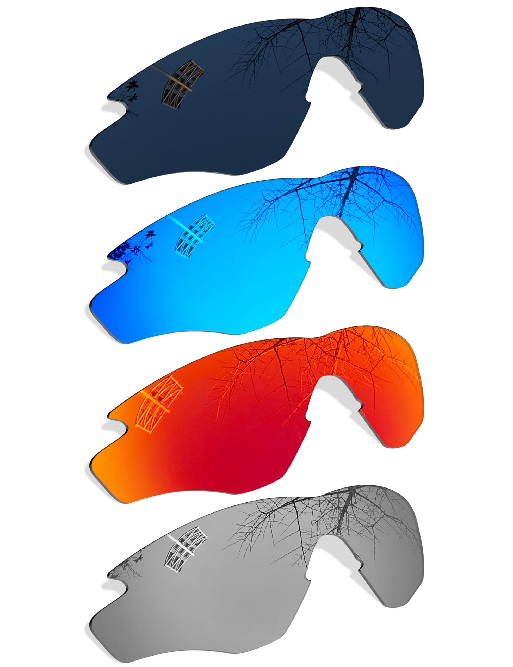 4 Pair Polarized Replacement Lenses for Oakley M2 Sunglasses, Multicoloured, One Size