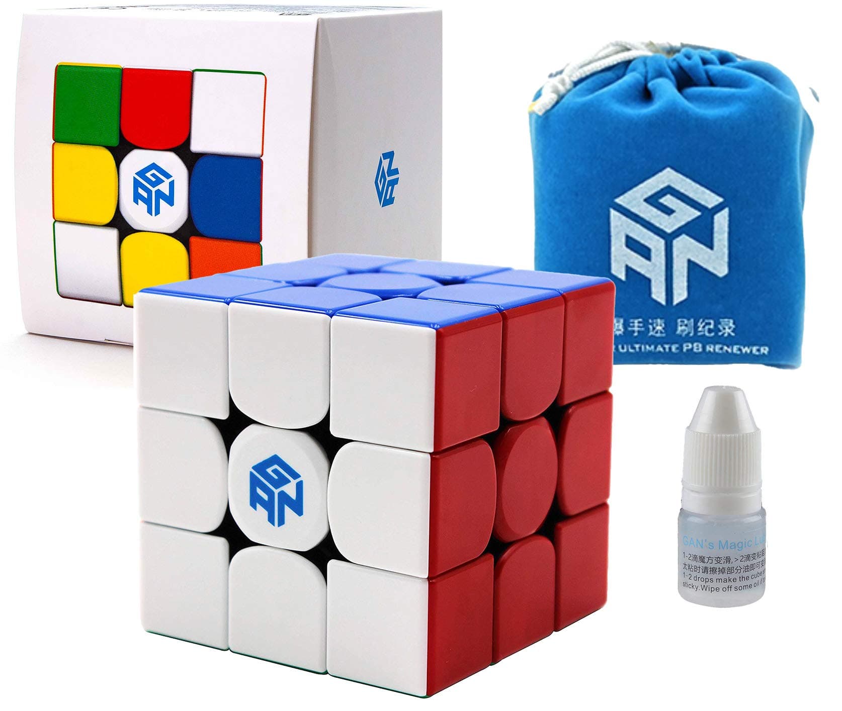 GAN 356 R S Speed Cube Gans BUNDLE Stickerless RS 3x3x3 Speedcube GES V3 System