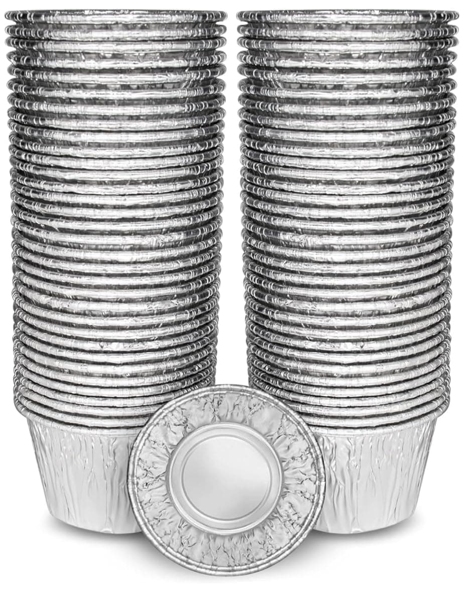 25 Bakery Direct Round Disposable Foil Christmas Pudding Dishes Cases Moulds - Reusable and Recyclable Cupcake Cases Pie Dish Tray Baking Tart Muffin Yorkshire Pudding