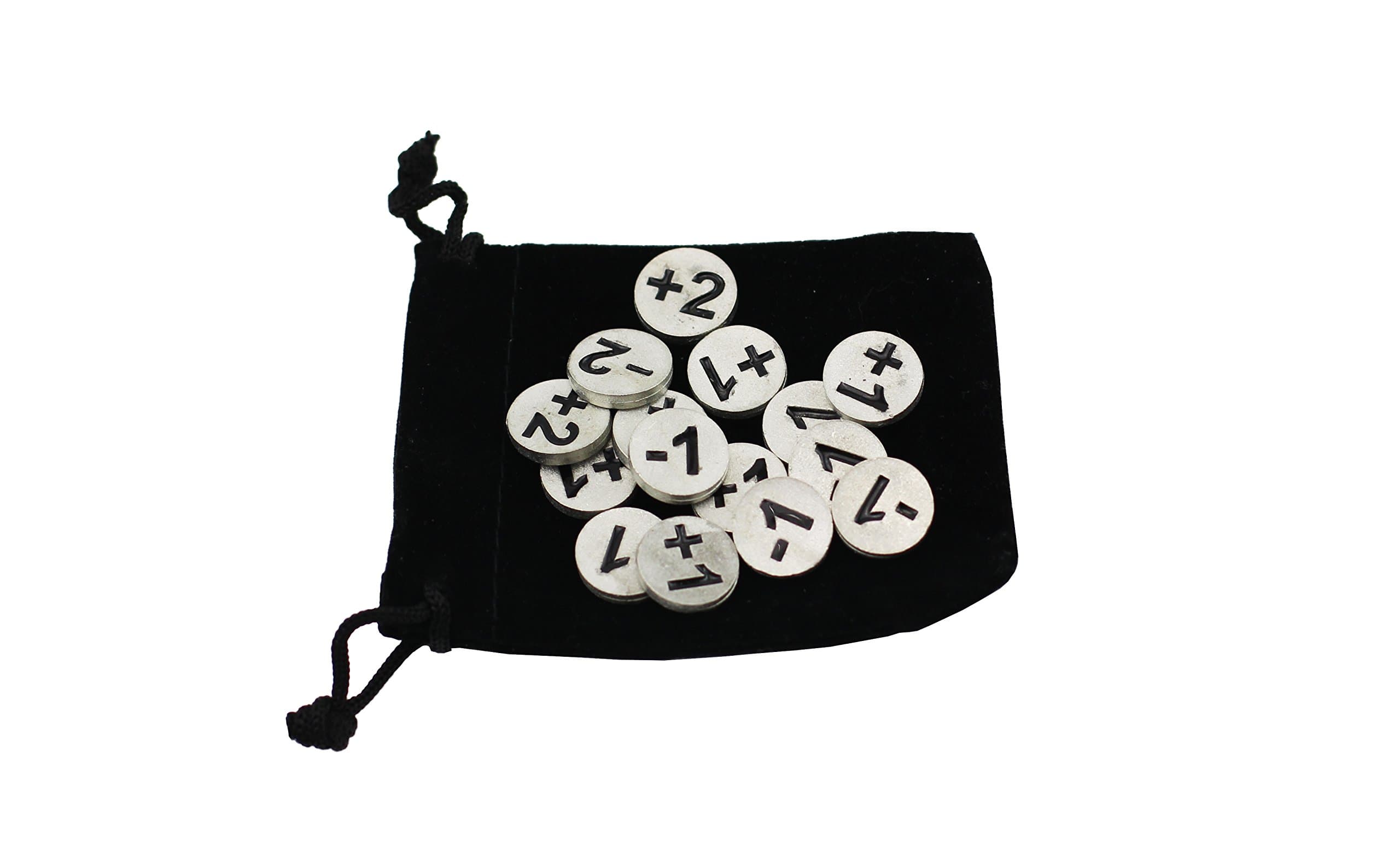 MTG Counters - Tokens, 12 +1/-1 and 3 +2/-2 Counters, Made from Pewter