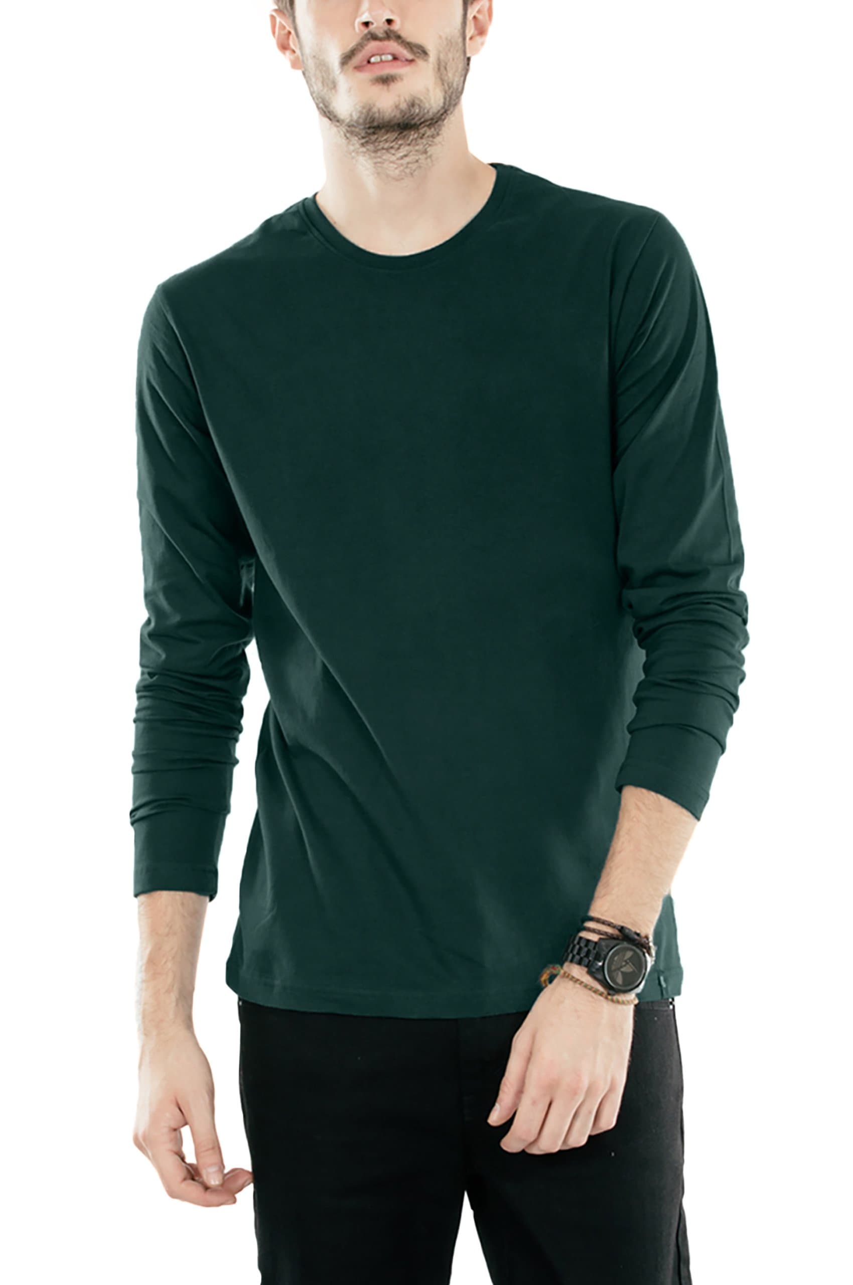 Men's Cotton Plain Full Sleeve T-Shirts