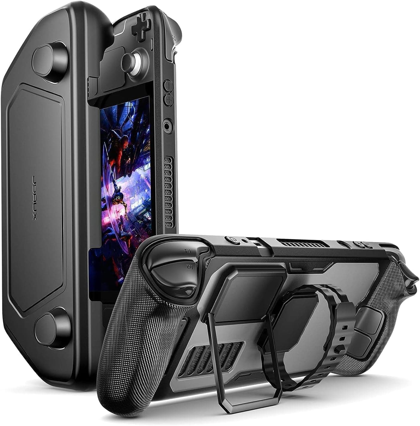 PC0104 ModCase Compatible with Steam Deck, Steam Deck Case Comprehensive Protection Include Detachable Front Shell, Body Protective Shell, Metal Bracket and Strap - Basic Set