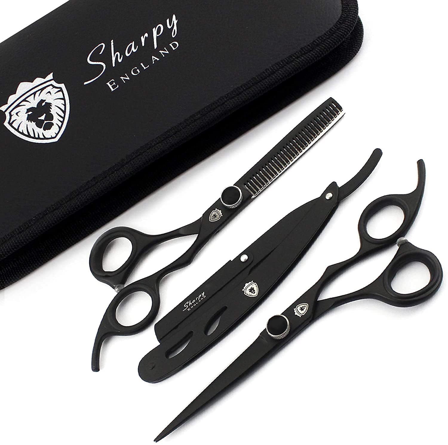 SHARPY™ - Hairdressing Barber Salon Scissors Thinning Scissors Set 6 Inches - Set of Hair Scissors - Razor Edge Barber Scissors Set Comes in a Luxury Presentation Case