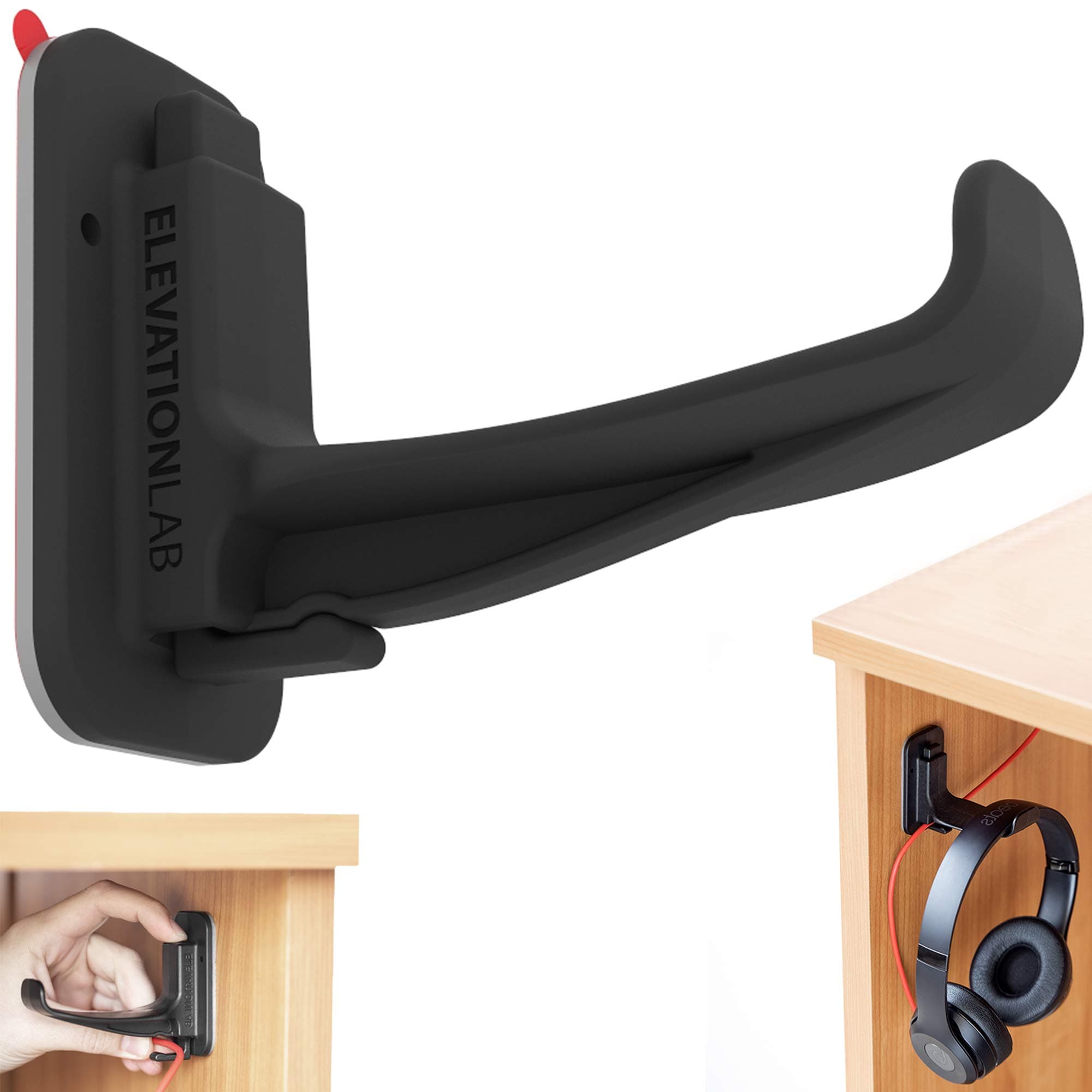 Elevation Lab Anchor Side - Headphone Mount for Vertical Surfaces Under Desk Headset Stand Holder