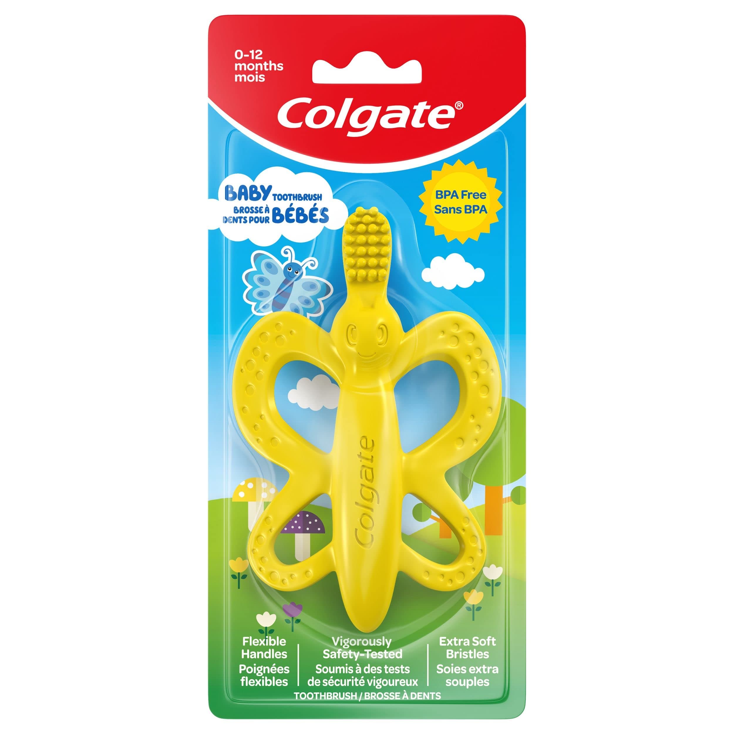 ColgateBaby Toothbrush & Teether Butterfly Yellow, 1 Count
