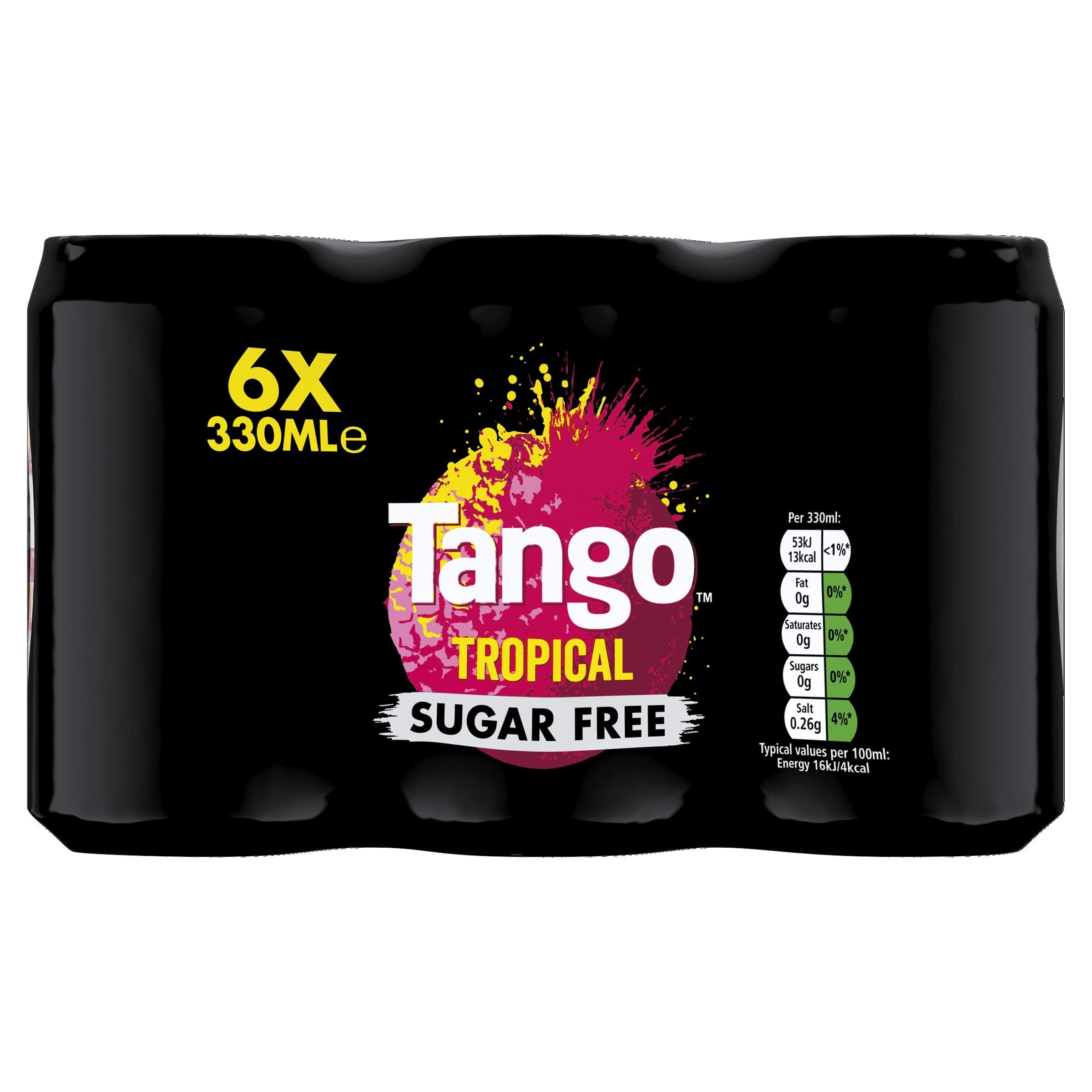 Tango Tropical Sugar Free Soft Drink - 330 ml (Pack of 6)