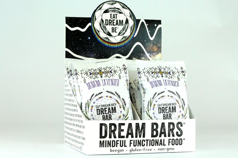DREAM BARS - Relaxing Nutritional Snack Bars with Dream Herb Teas, Organic & Gluten Free Ingredients Promoting Calm, Focus, Sleep and Lucid Dreaming - (Banana Lavender, 12 Pack)