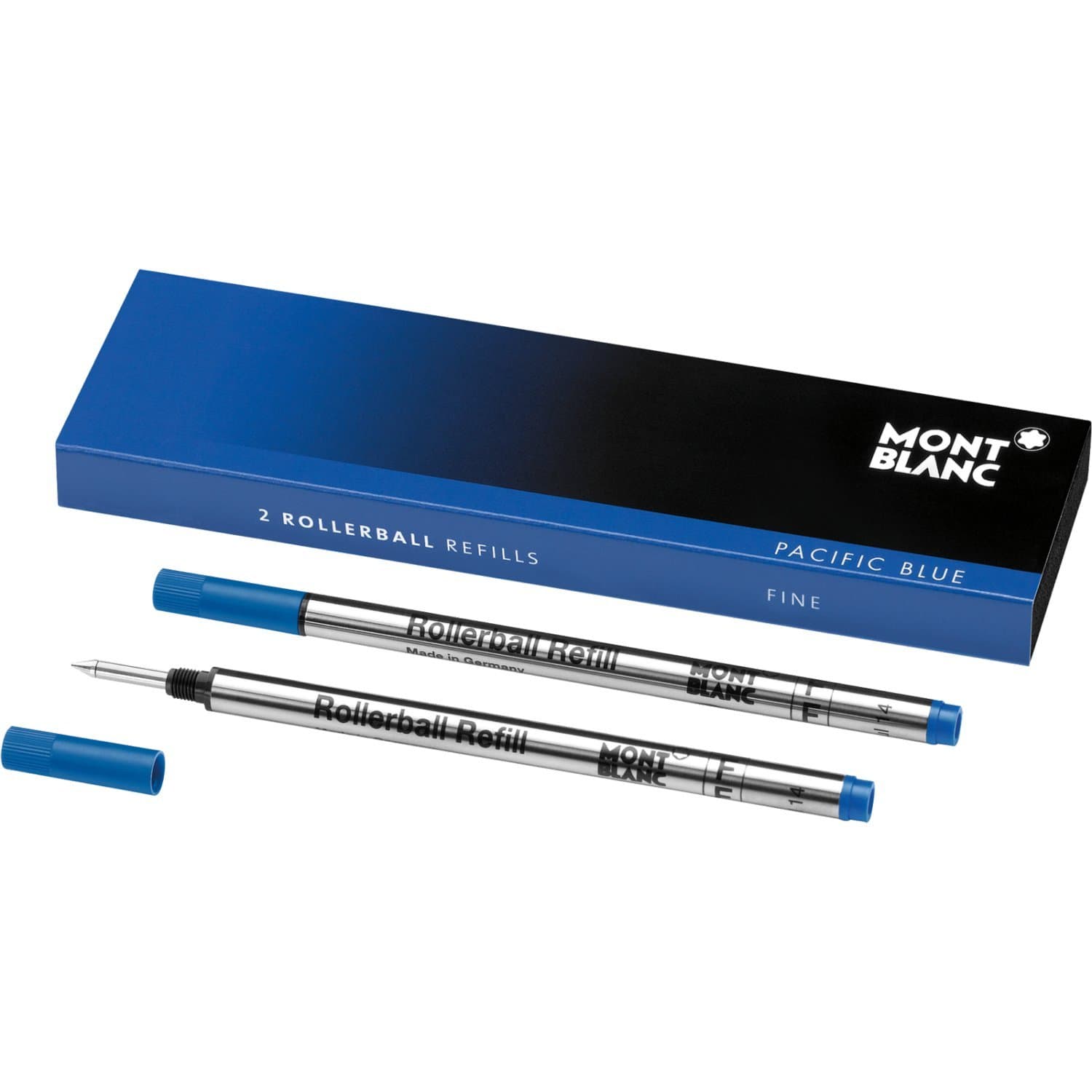 Mont Blanc Rollerball Refill, Fine 2X1, Pacific Blue (105163)
