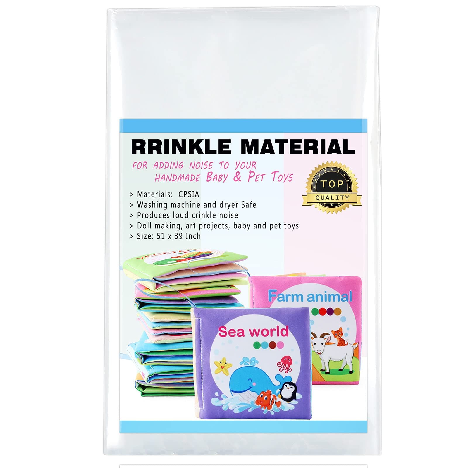 Zonon Noise Making Crinkle Paper Crinkle Material Noise Maker Plastic Film for Dog Cat Pet Supplies(51 x 39 Inch)