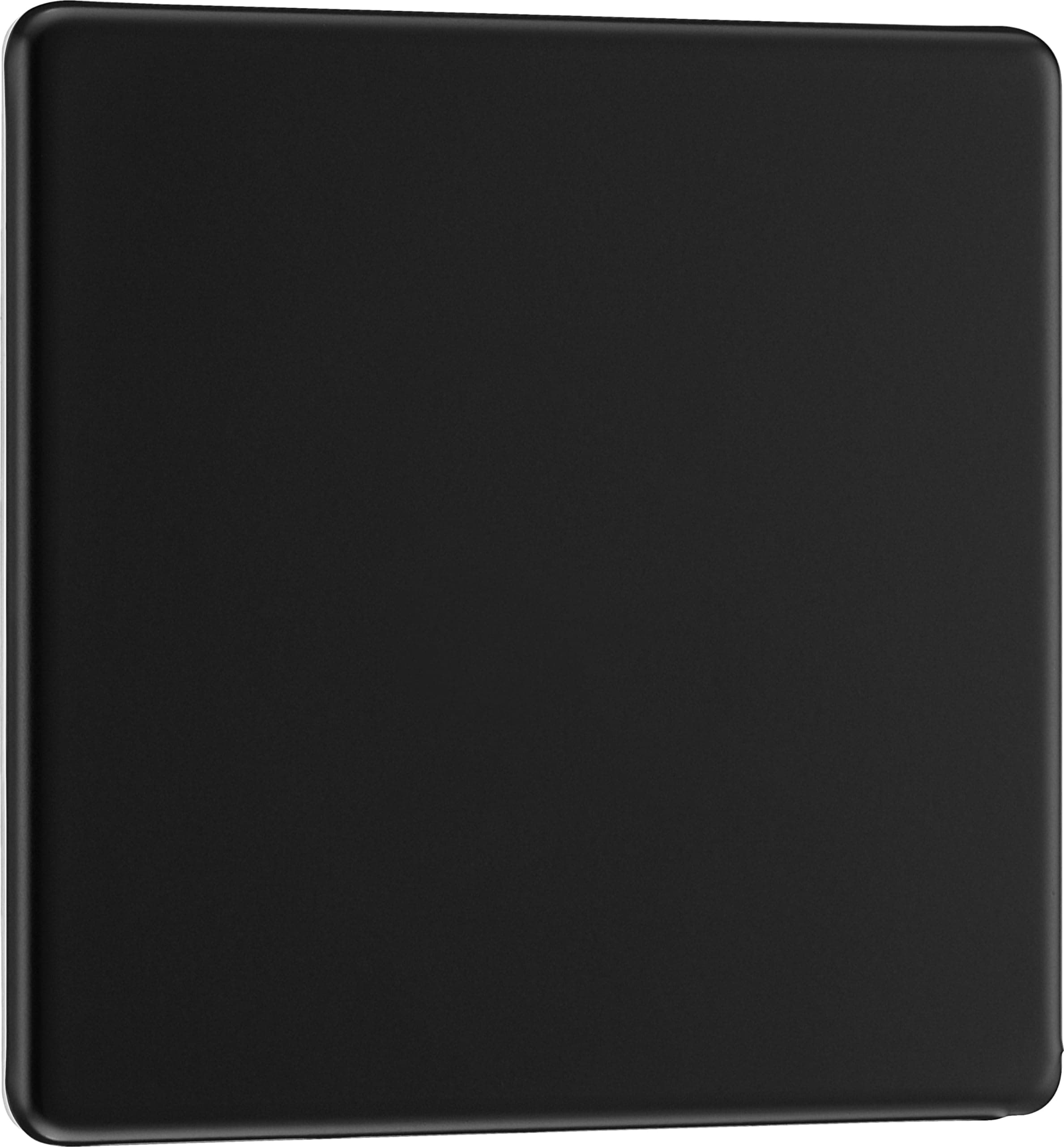 BG Electrical Single Blank Plate, Unused Electrical Connection Cover, Screwless Front Plate, Premium Flatplate, Matt Black, FFB94