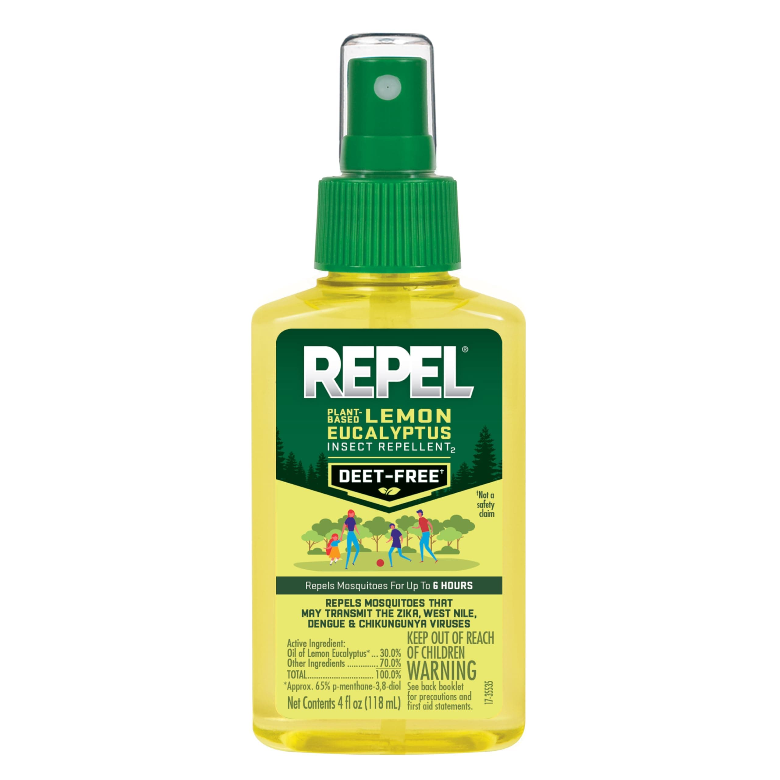 Repel Plant-Based Lemon Eucalyptus Insect Repellent 4 Ounces, Repels Mosquitoes Up To 6 Hours, Oil,Spray