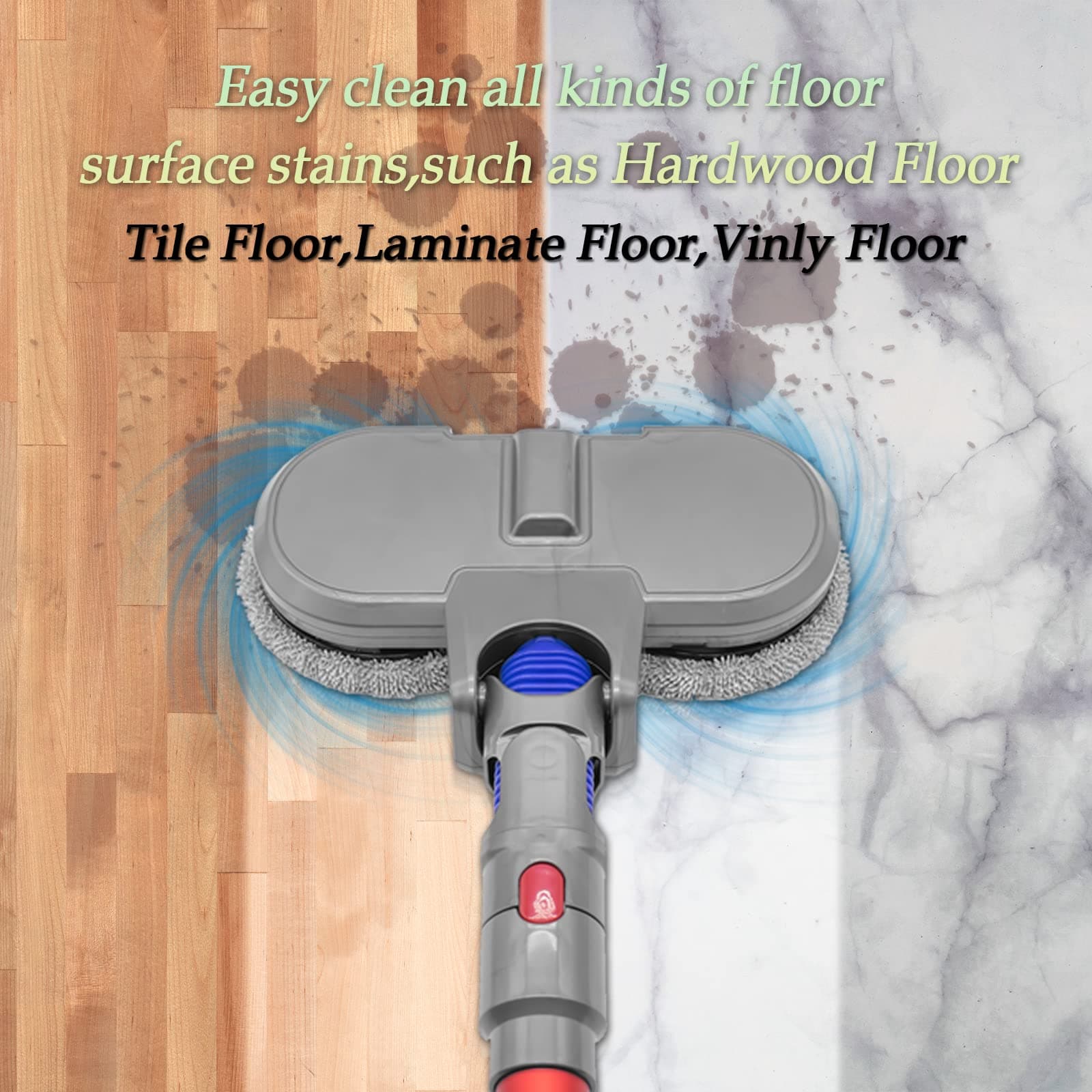 Electric Cleaner Head Compatible with Dyson V7 / V8 / V10 / V11 Stick Vacuum Sweeping Machine Wet and Dry Dual-use Suction headadaptation Cordless Vacuum Cleaner Attachment