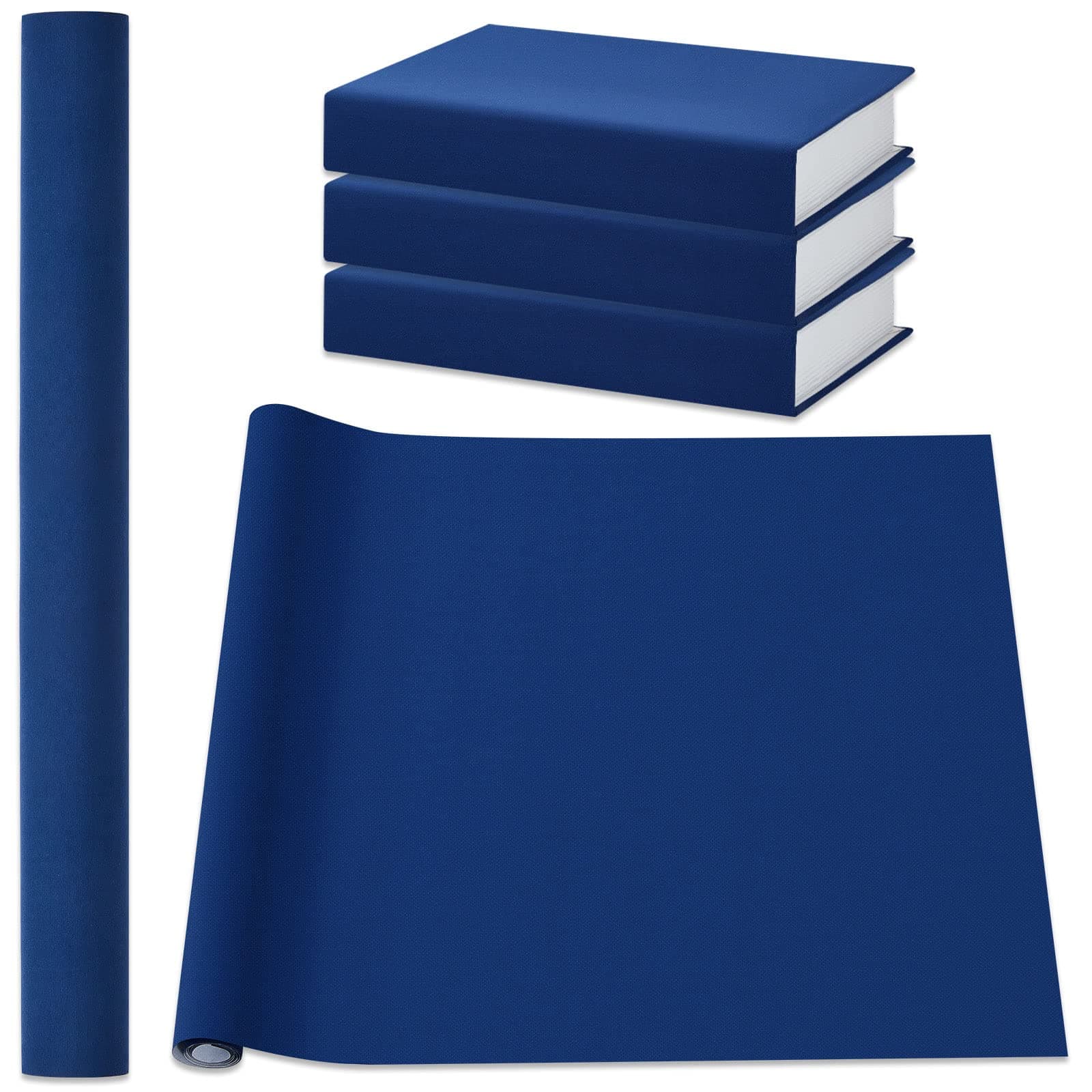 PerKoop Book Cloth for Book Binding 40 x 16 Inch Fabric Surface Paper Backed Bookcover Archival European Durable Strong Bookbinding Supplies Cover Books Album Scrapbooking (Dark Blue)