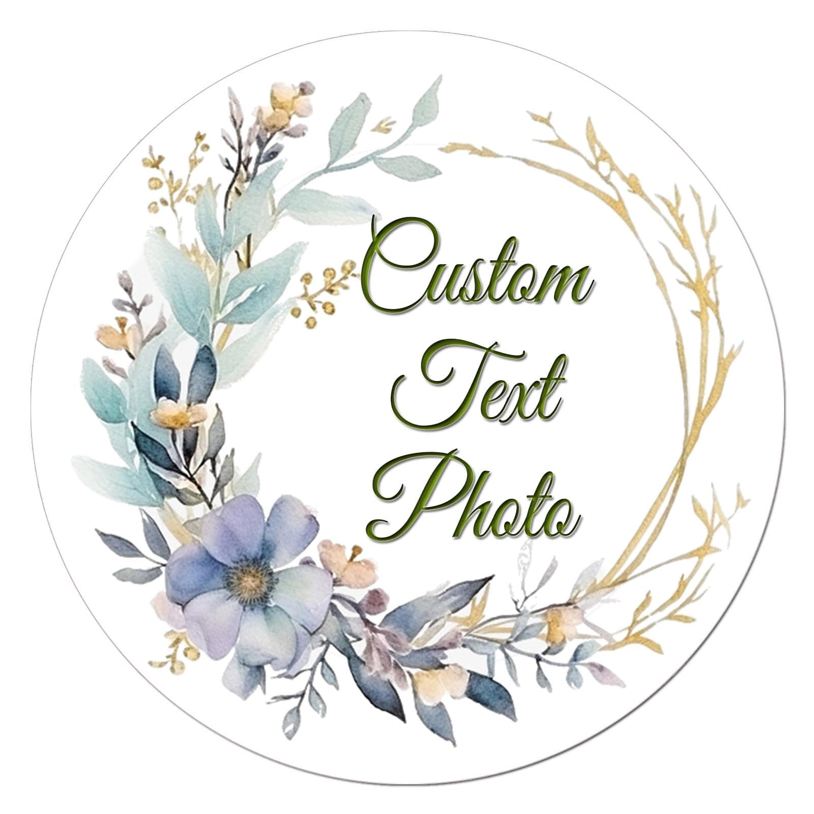 Made in USA Qty 100 Personalized Custom Round Stickers Labels Customized Waterproof Sticker for Business Logo Party Birthday Wedding Favors Baby Shower Bridal Handmade Family Gathering