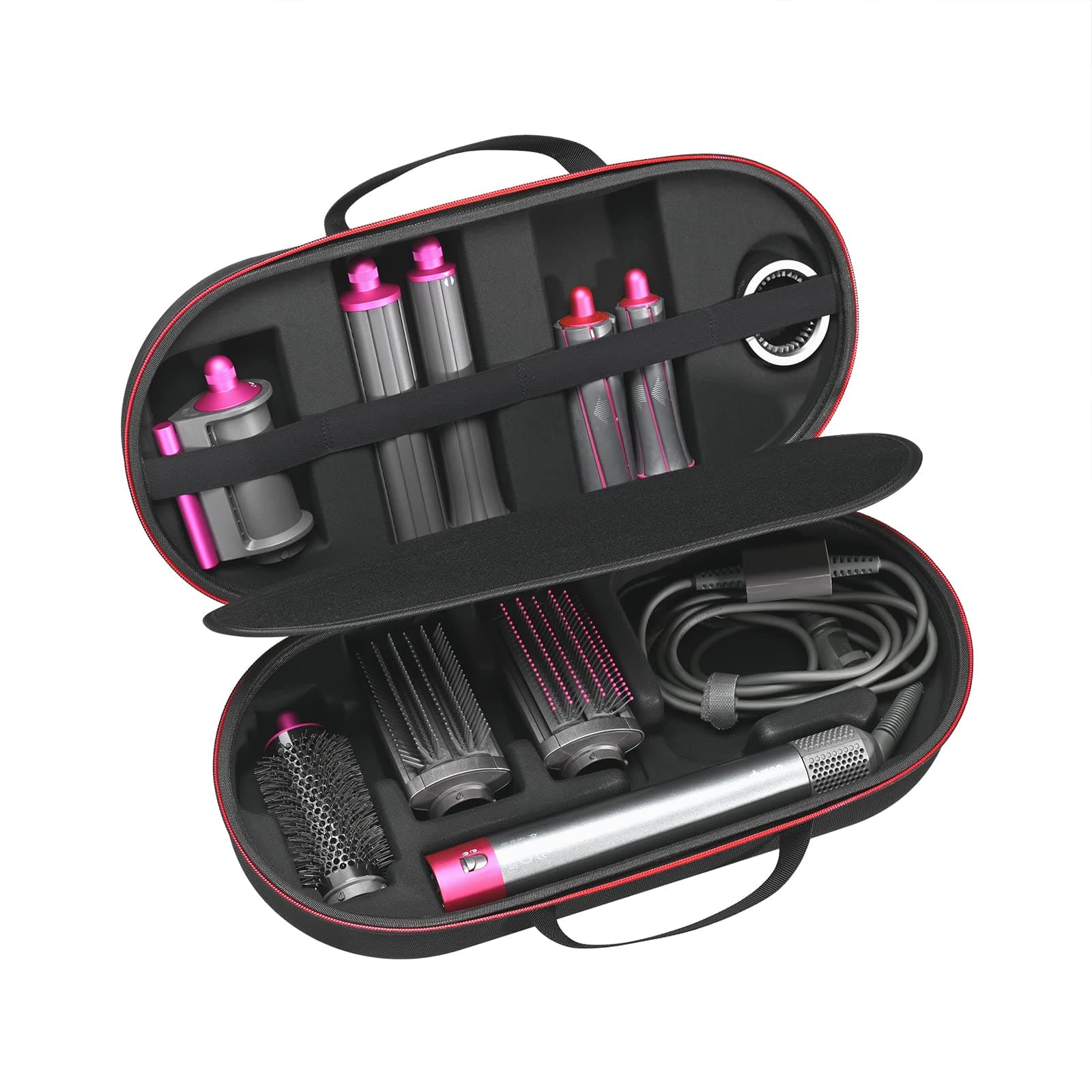 RLSOCO Hard Case for Dyson Airwrap Complete Long/Complete Styler HS05 HS01 - Fits 4pcs Long Barrels or Short Barrels-Black(Case only,Hair Styler is not Included), Black, 1 Count (Pack of 1),