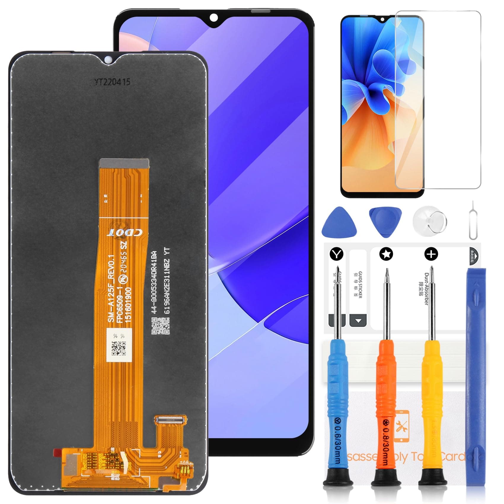 A-MIND for Samsung Galaxy A12 LCD for Galay A12 SM-A125U Screen Replacement for Samsung A125U A125F LCD SM-A125F SM-A125M LCD Display Touch Screen Digitizer Assembly Repair Parts with Tools