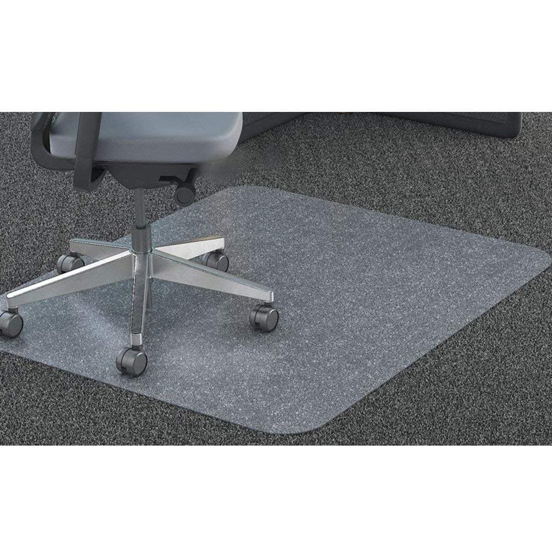 Clear Chair Mat for Low-Medium Pile Carpet Floors, 90x120cm (3'x4'), Rectangular, High Impact Strength, Non-Slip, Non-Recycling Material