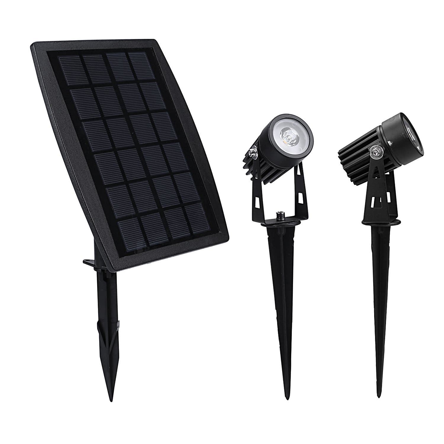 LED Solar Spotlight Outdoor, 2 in 1 Solar Wall Light/In-ground Light